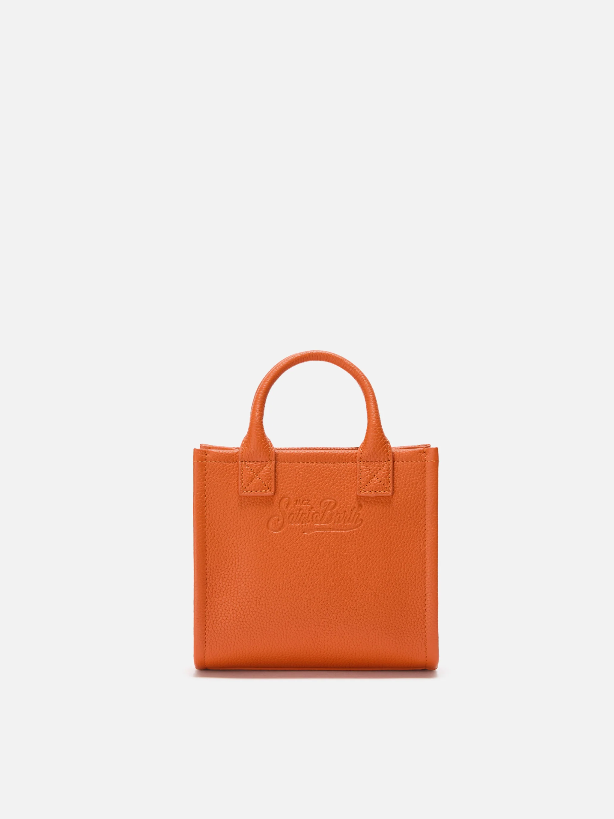 Borsa a spalla Vanity Bag Mini in pelle martellata arancio - Image 4