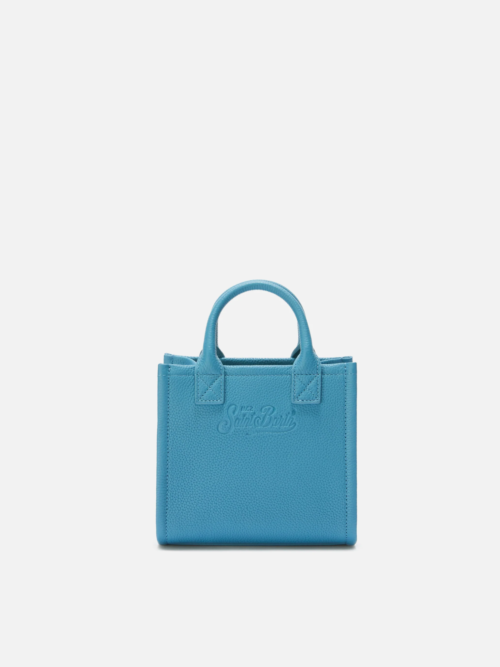 Borsa a spalla Vanity Bag Mini in pelle martellata ottanio - Image 4