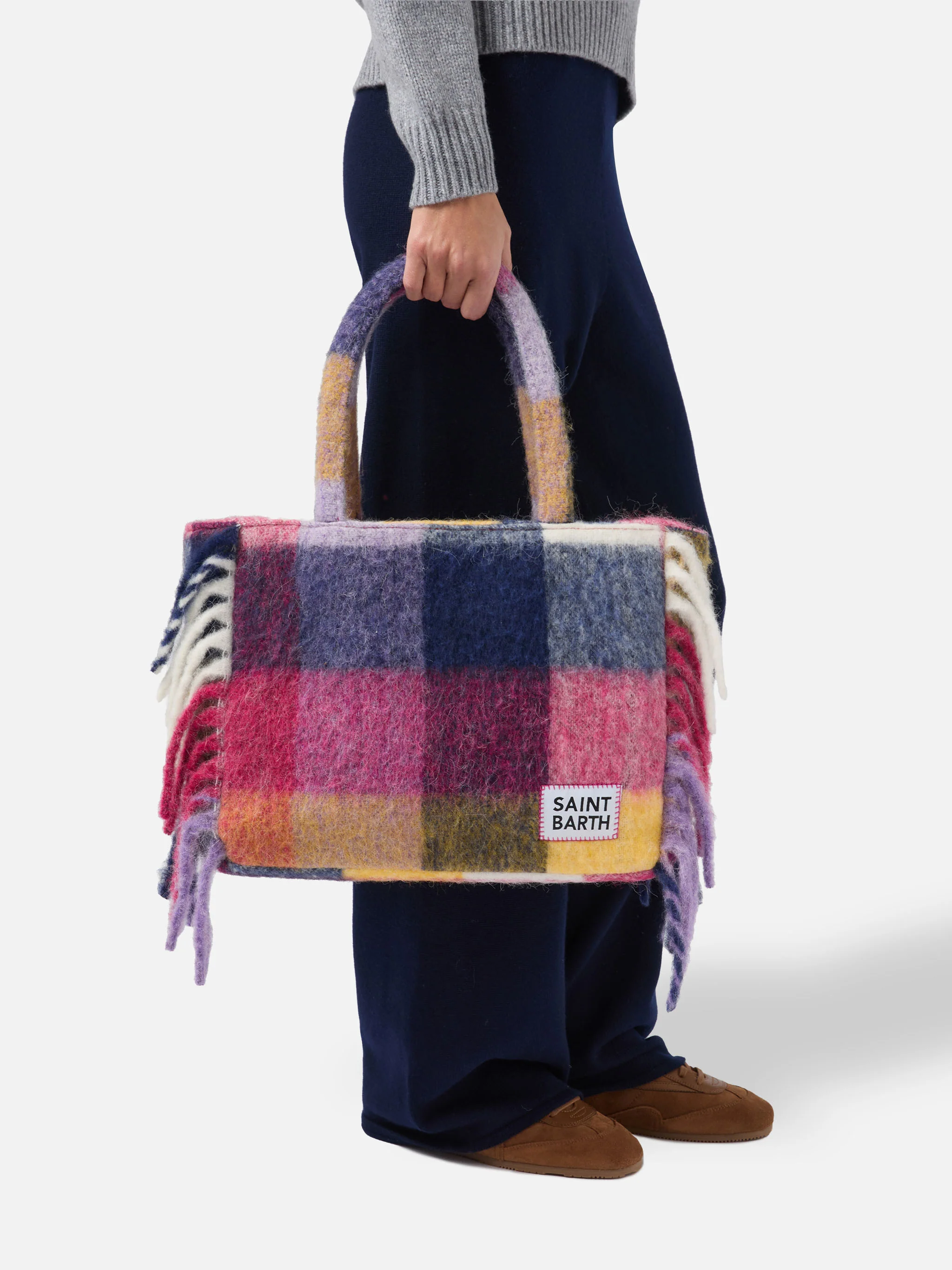 Borsa a spalla Vanity Blanket con stampa a quadri - Image 2