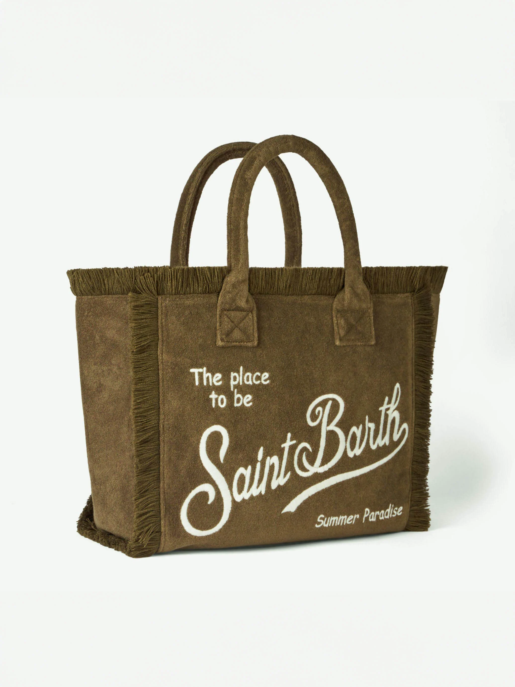 Borsa a spalla Vanity in spugna verde militare - Image 3