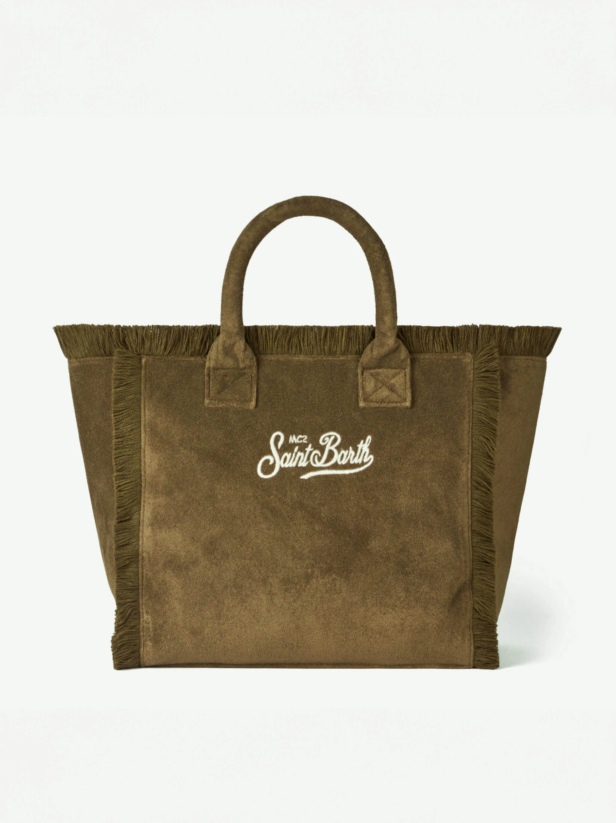Borsa a spalla Vanity in spugna verde militare - Image 4