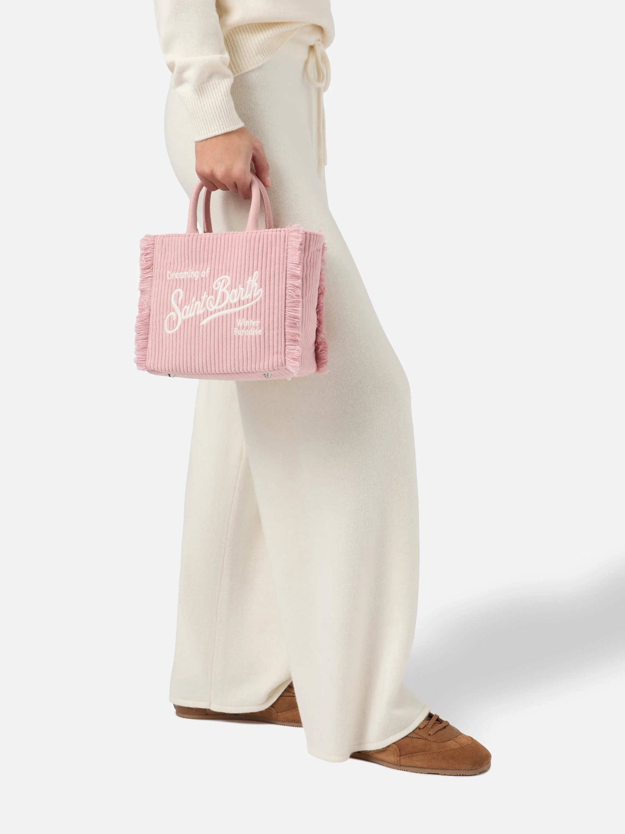 Borsa Vanity Mini Corduroy rosa - Image 2