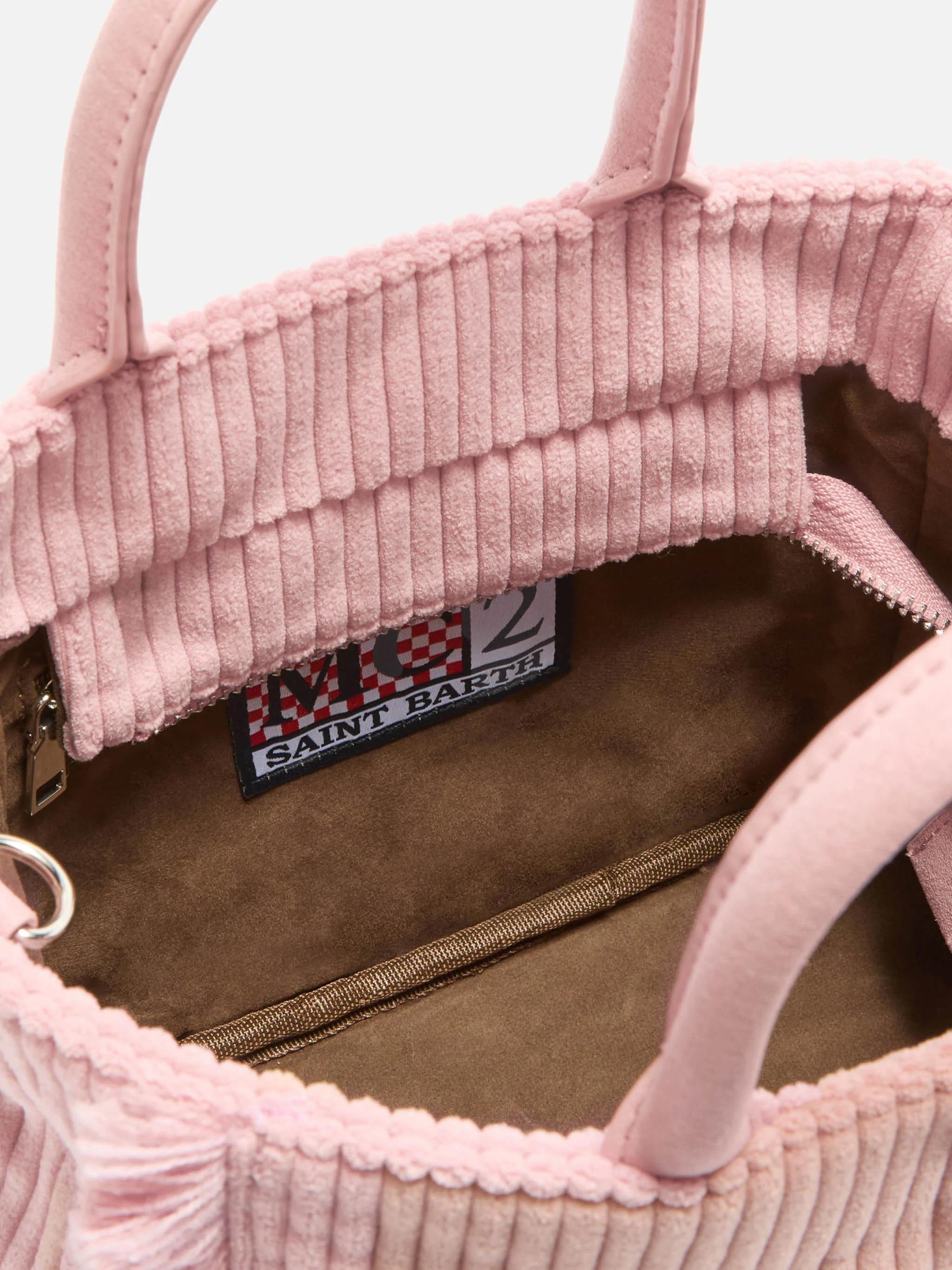 Borsa Vanity Mini Corduroy rosa - Image 5