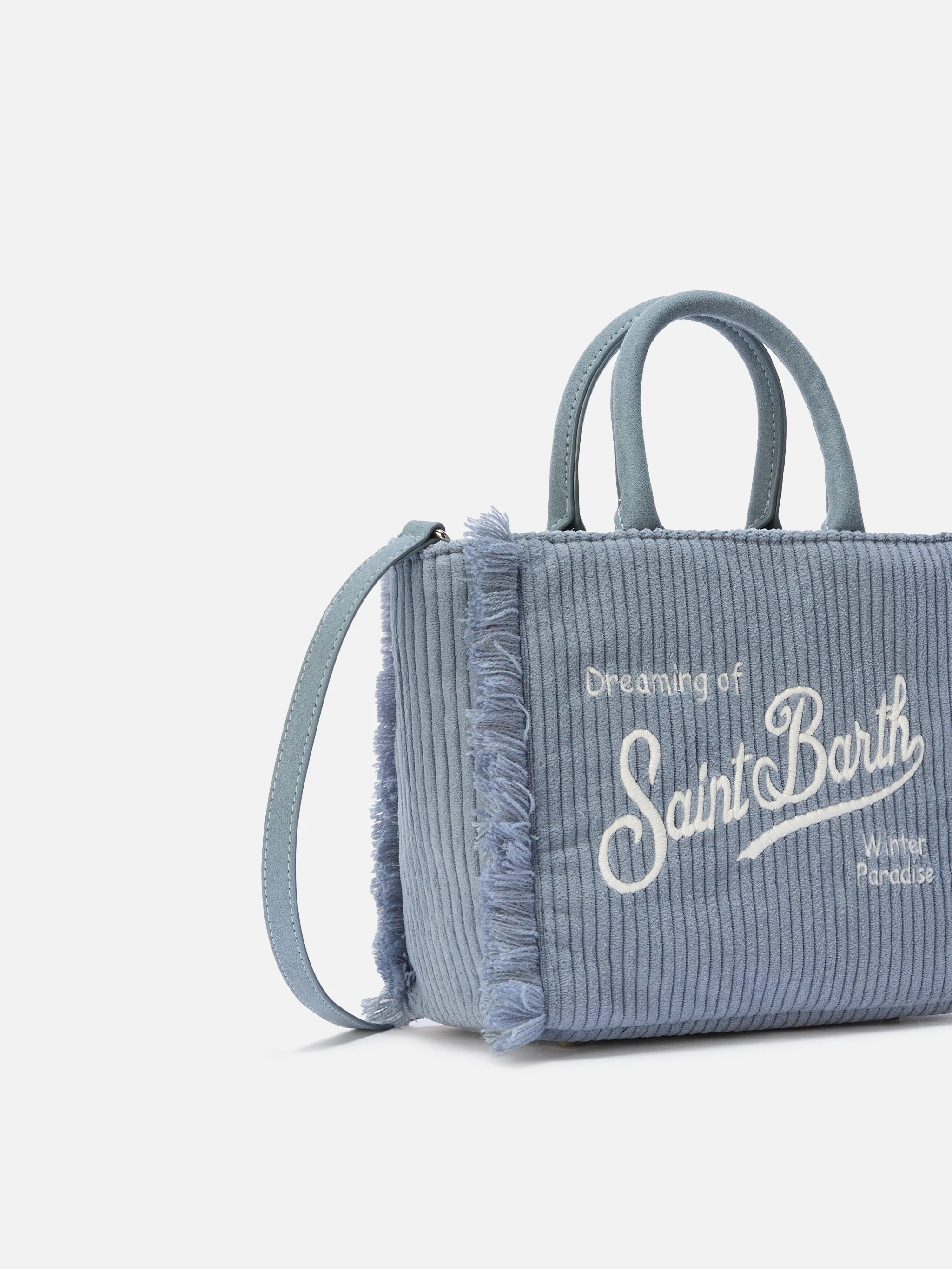 Borsa Vanity Mini Corduroy azzurro polvere - Image 5