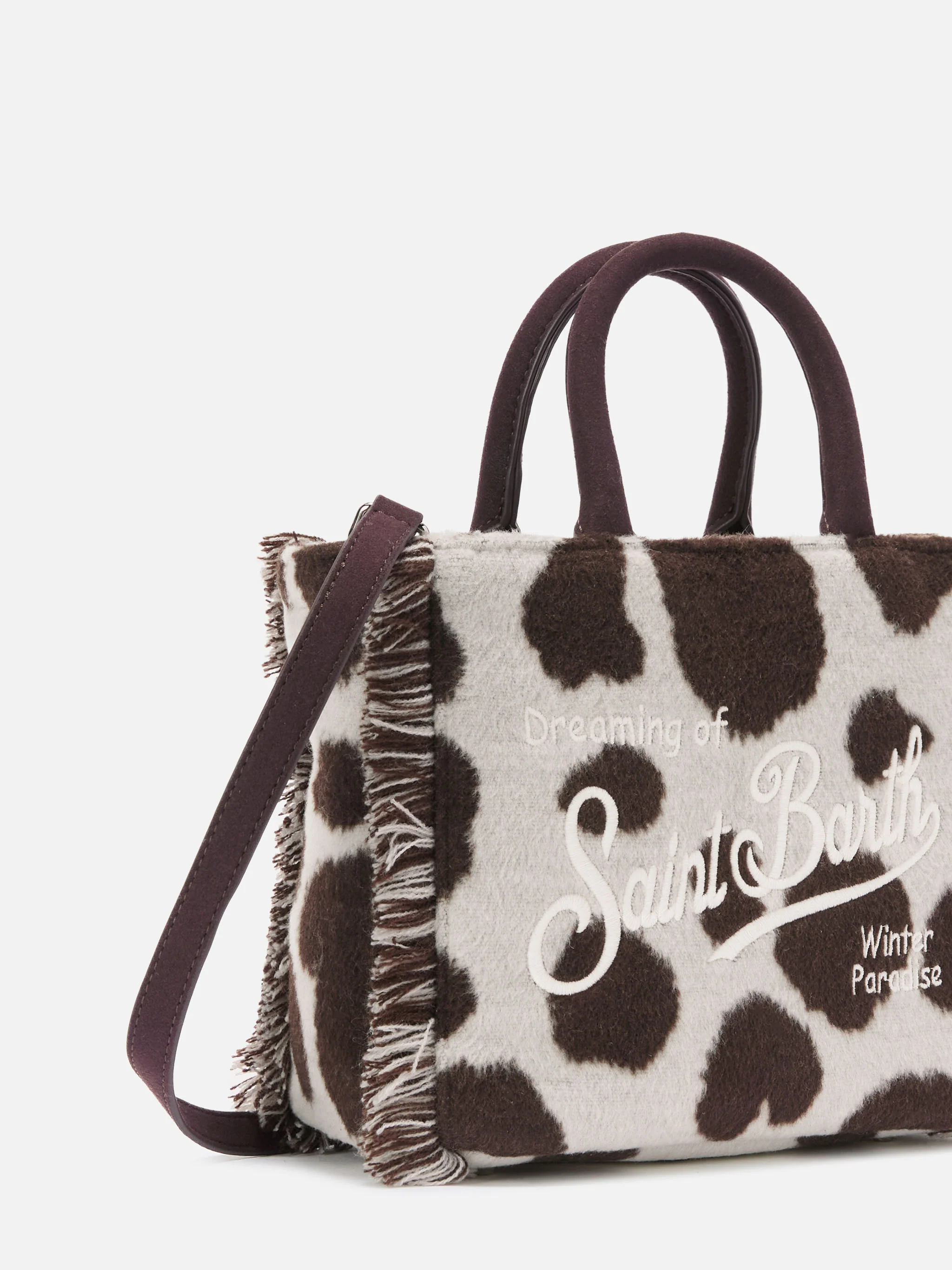 Borsa Vanity Mini Felt stampa cow - Image 3