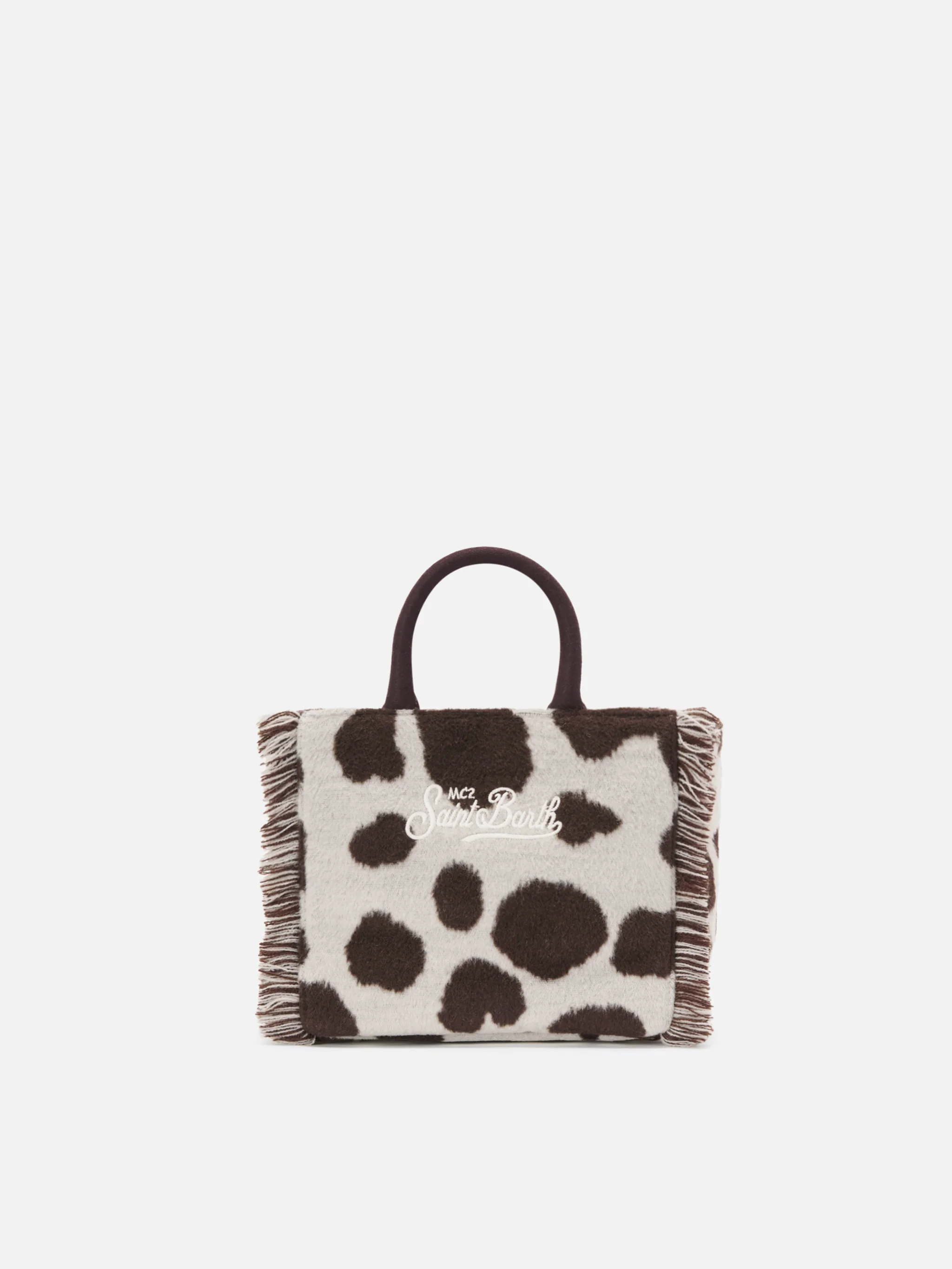 Borsa Vanity Mini Felt stampa cow - Image 4