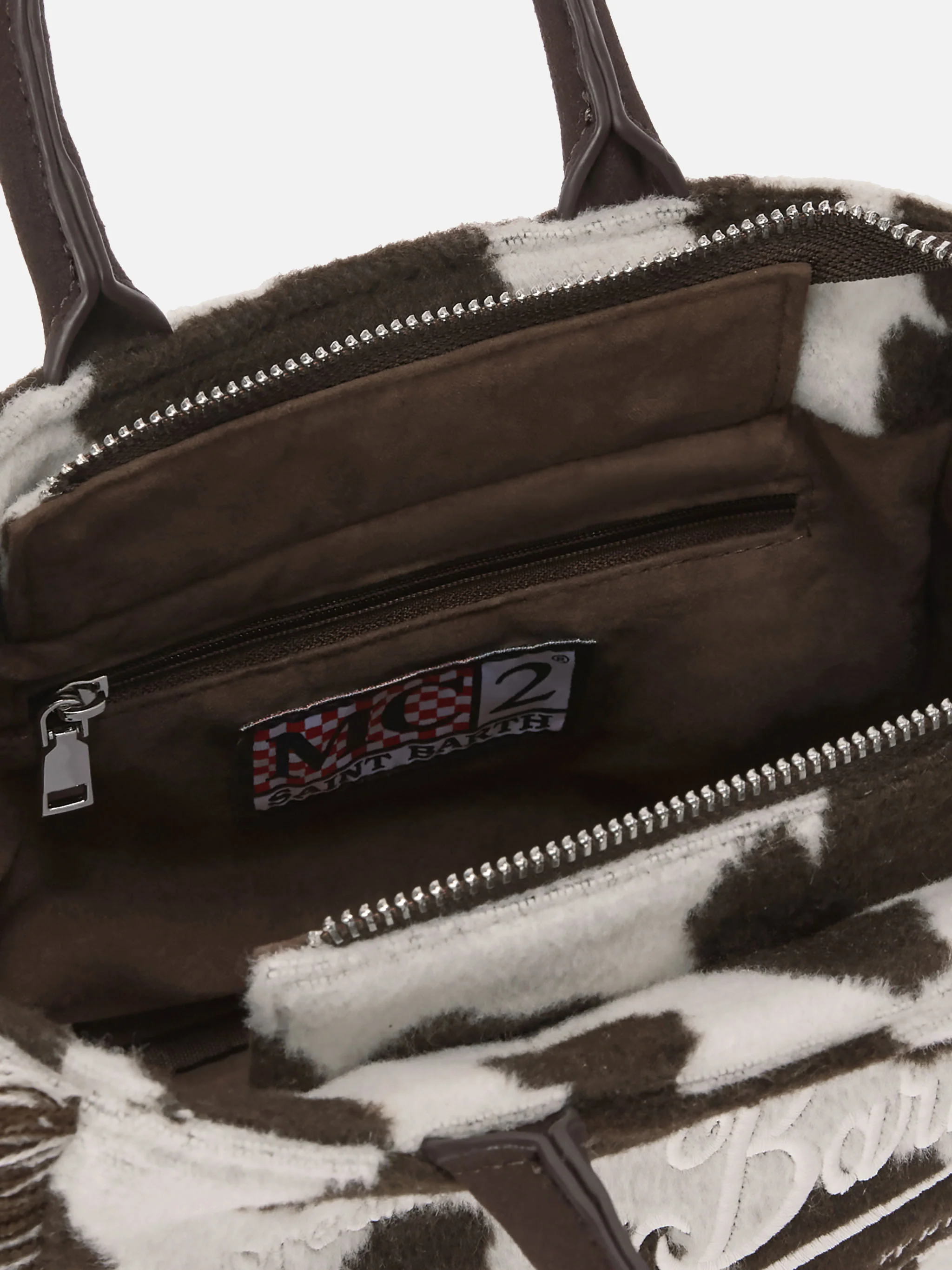 Borsa Vanity Mini Felt stampa cow - Image 5