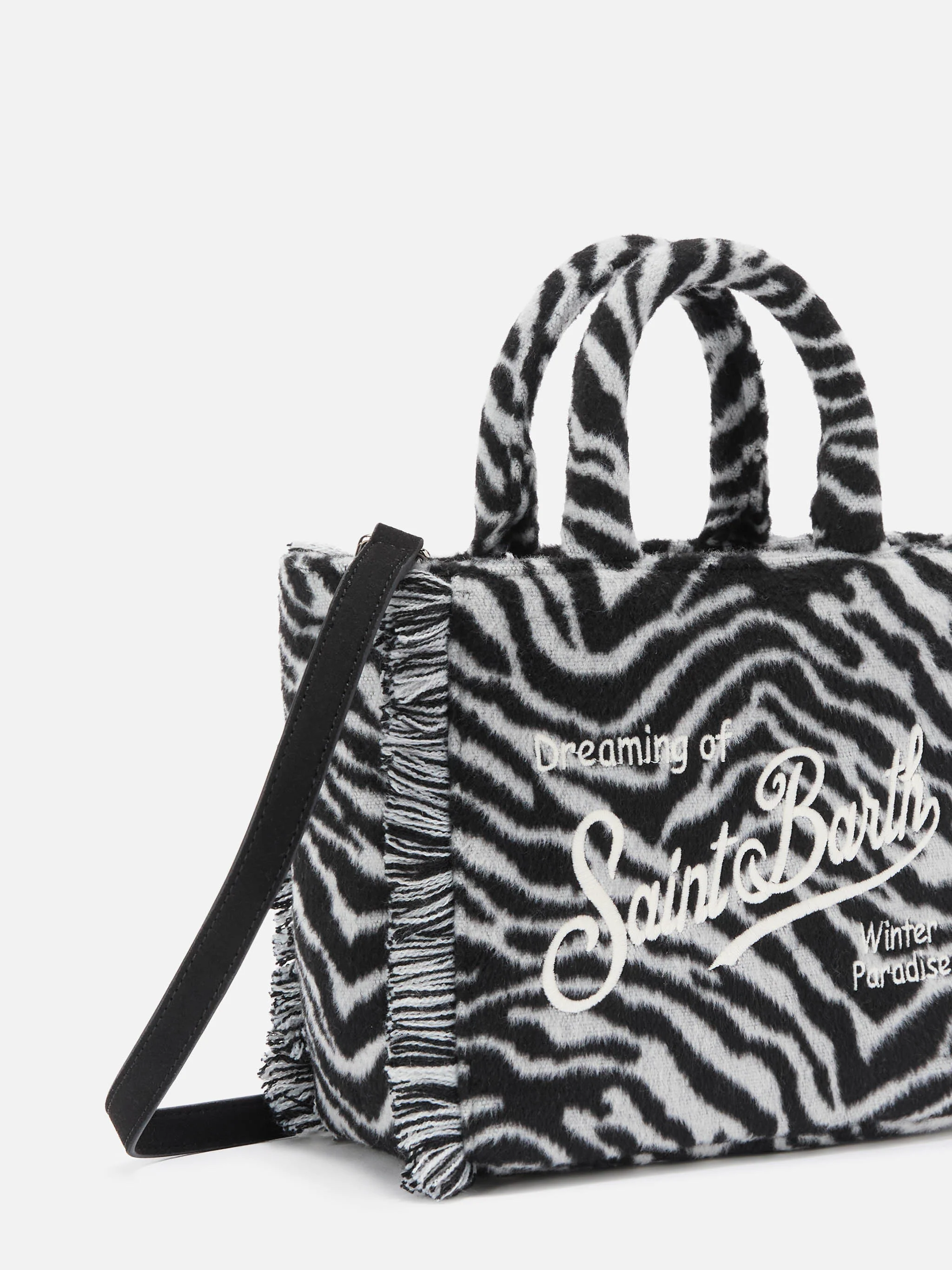 Borsa Vanity Mini Felt stampa zebra - Image 3