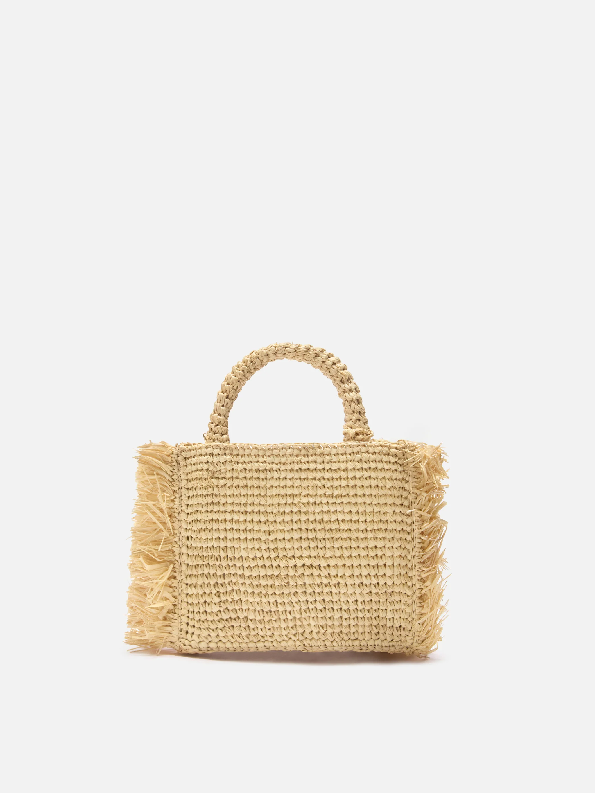 Borsa Vanity mini in raffia con frange laterali - Image 4