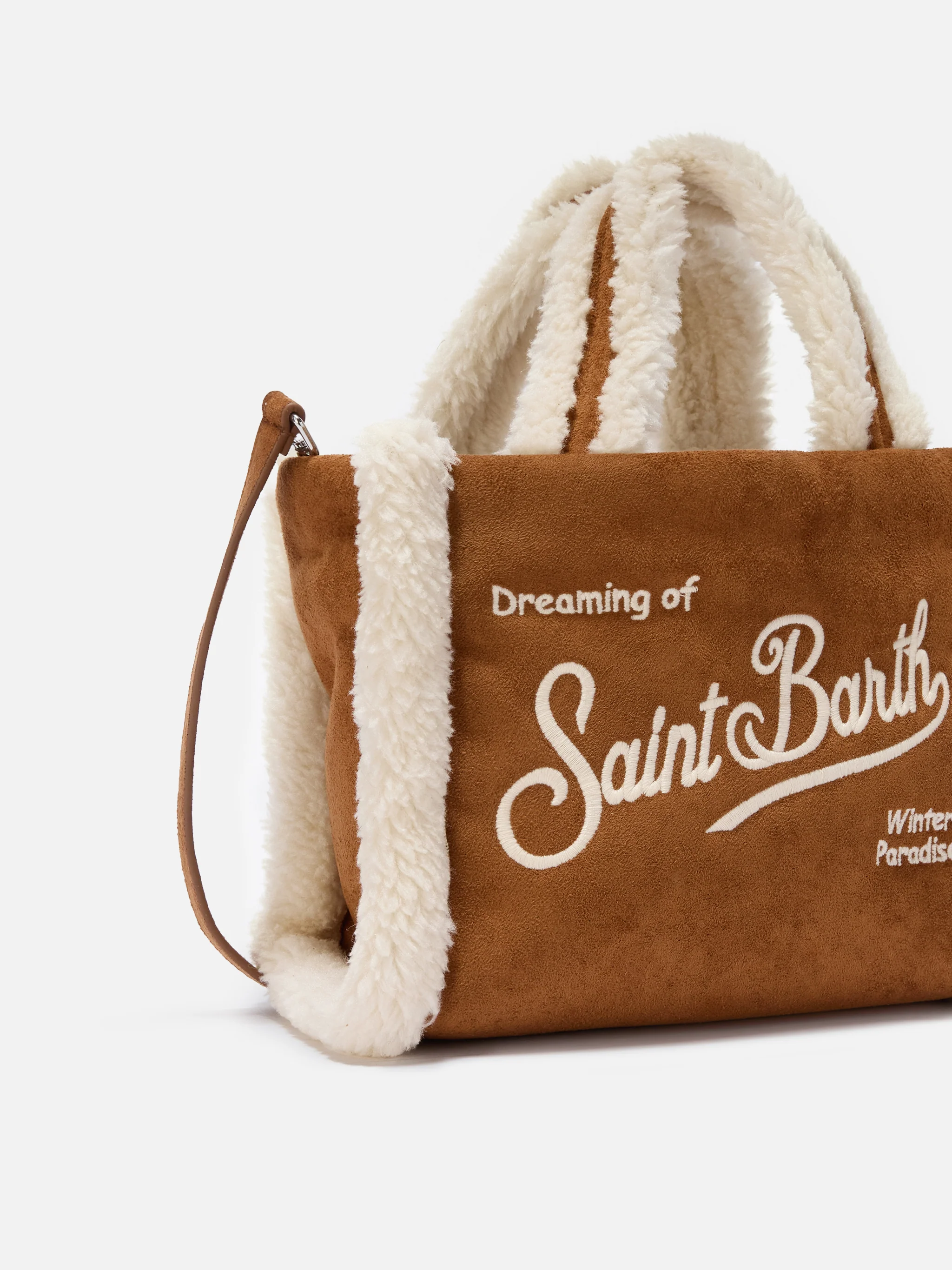 Borsa morbida a mano Vanity Mini Shearling cammello - Image 3