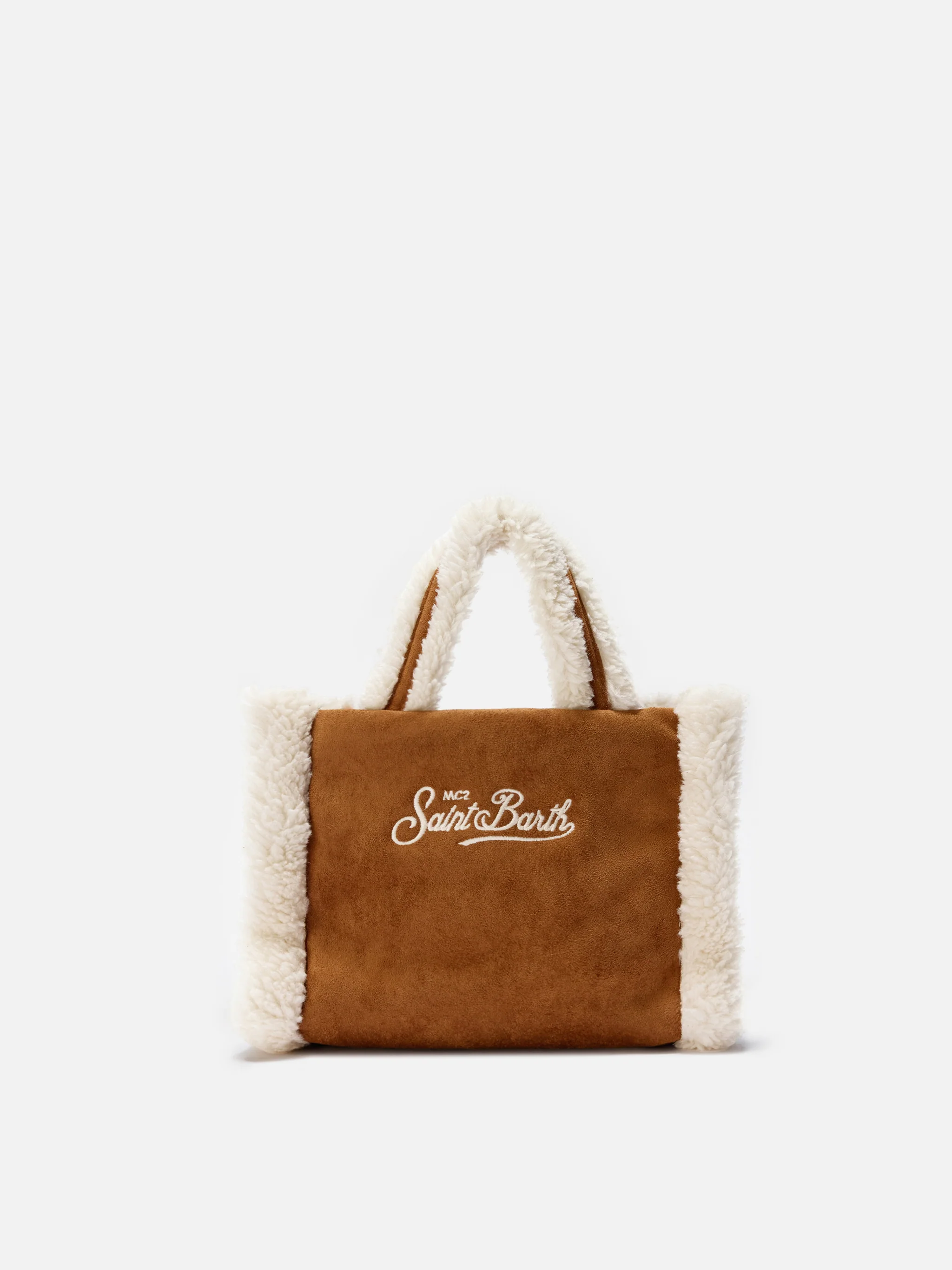 Borsa morbida a mano Vanity Mini Shearling cammello - Image 4