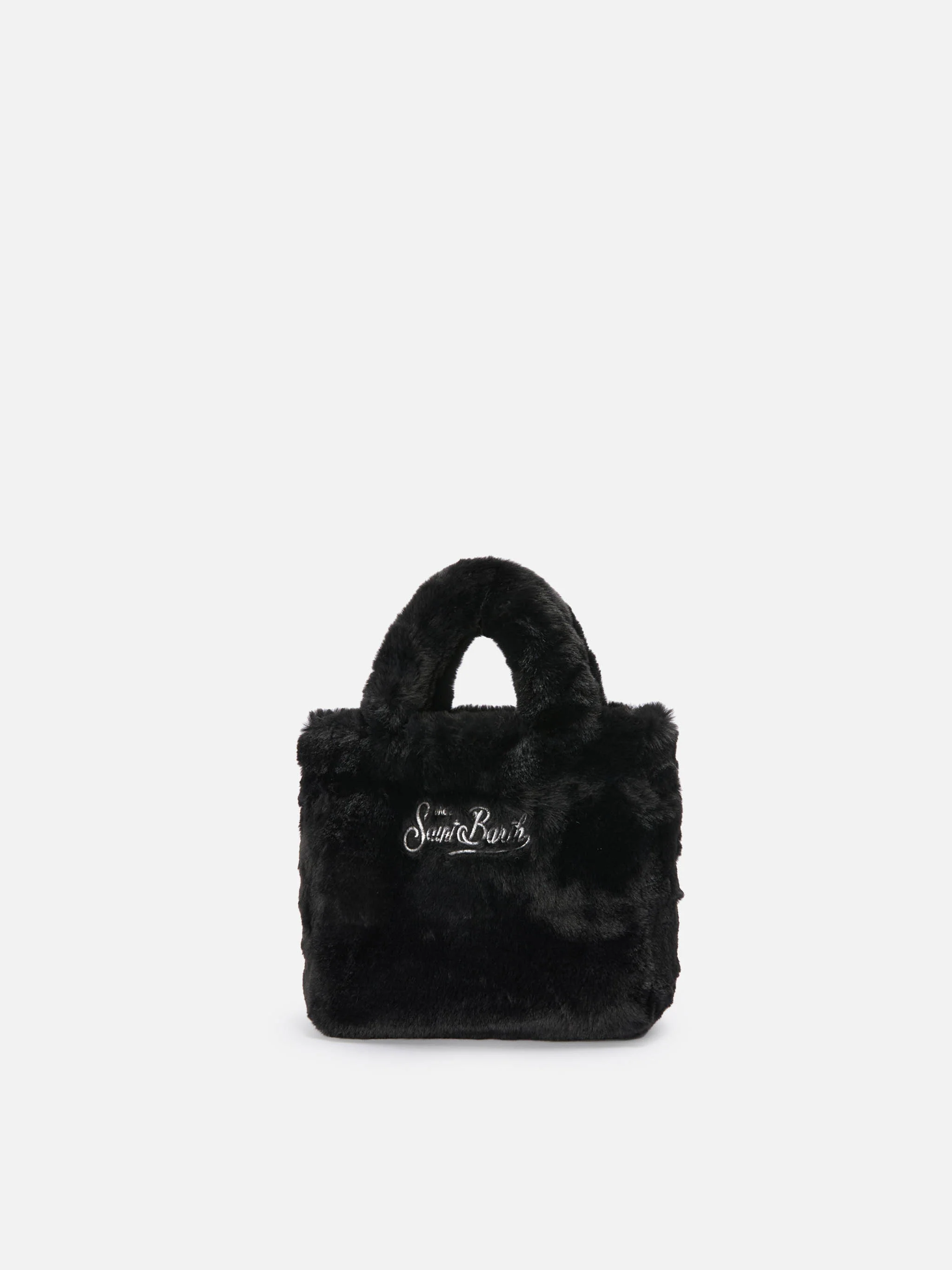 Borsa morbida a mano Vanity Mini Soft in faux fur nero - Image 4