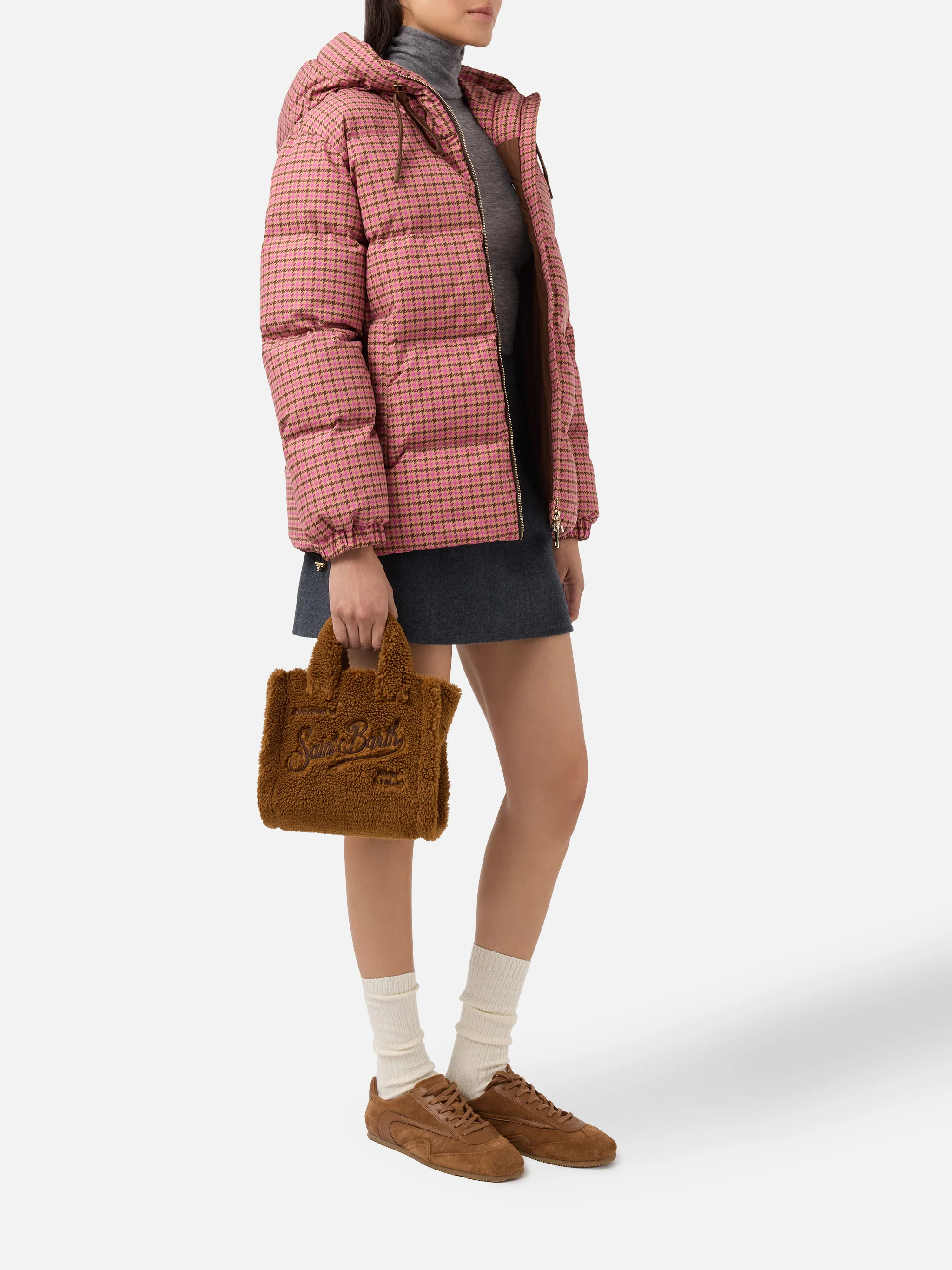 Borsa a mano Vanity Mini Teddy in sherpa marrone - Image 2