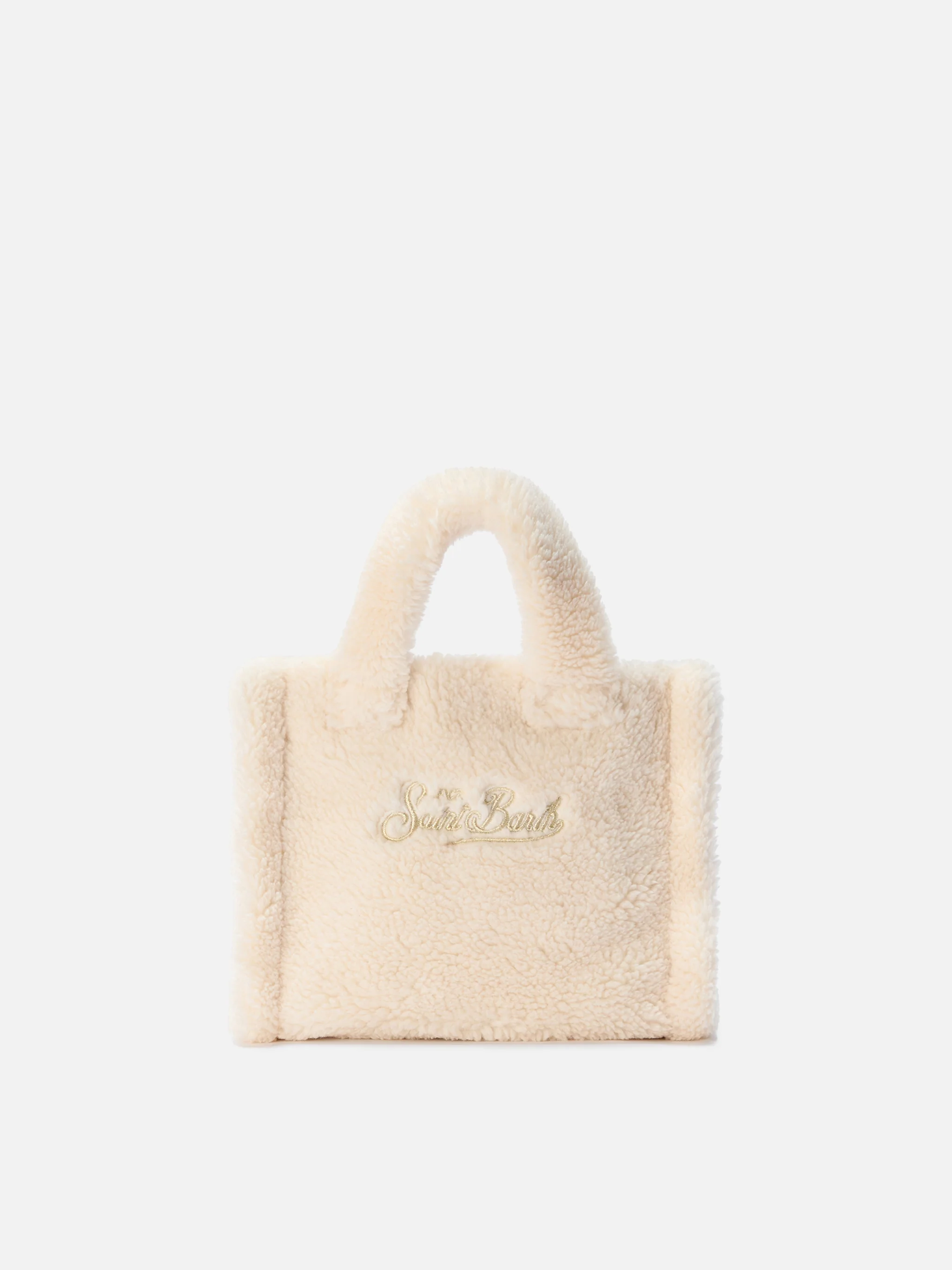 Borsa a mano Vanity Mini Teddy in sherpa bianco - Image 4