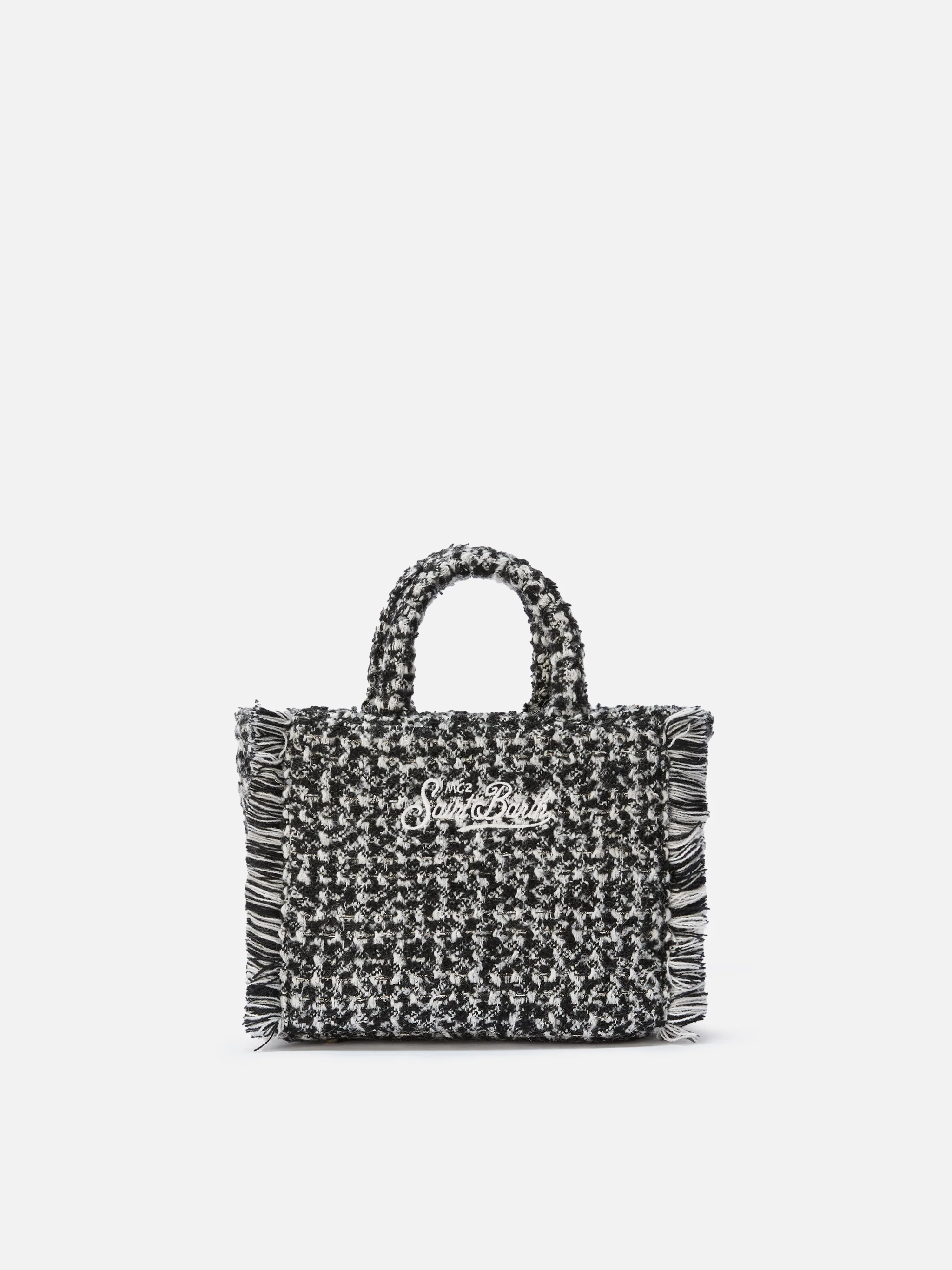 Borsa Vanity Mini Tweed bianco e nero - Image 6