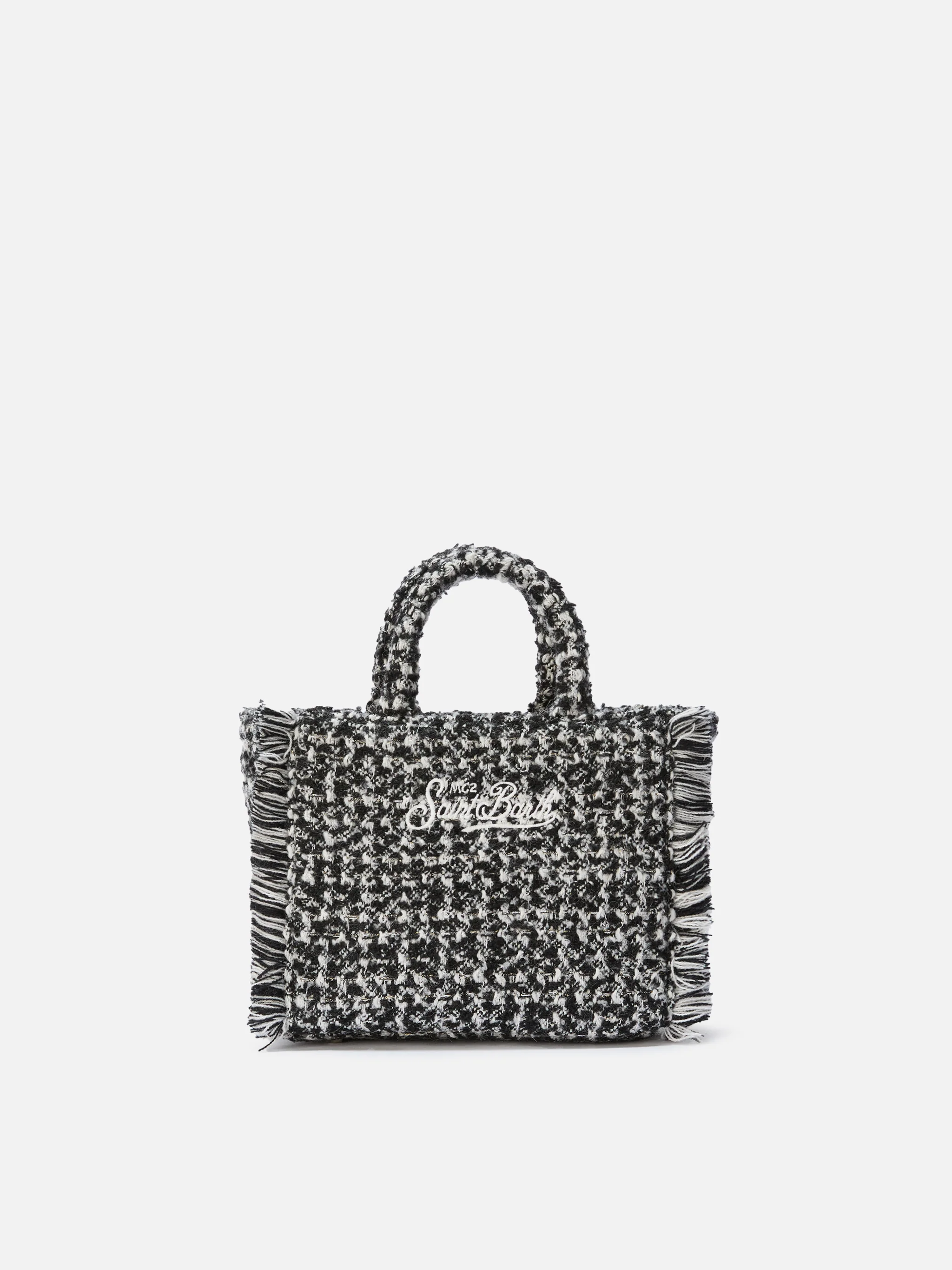 Borsa Vanity Mini Tweed bianco e nero - Image 8