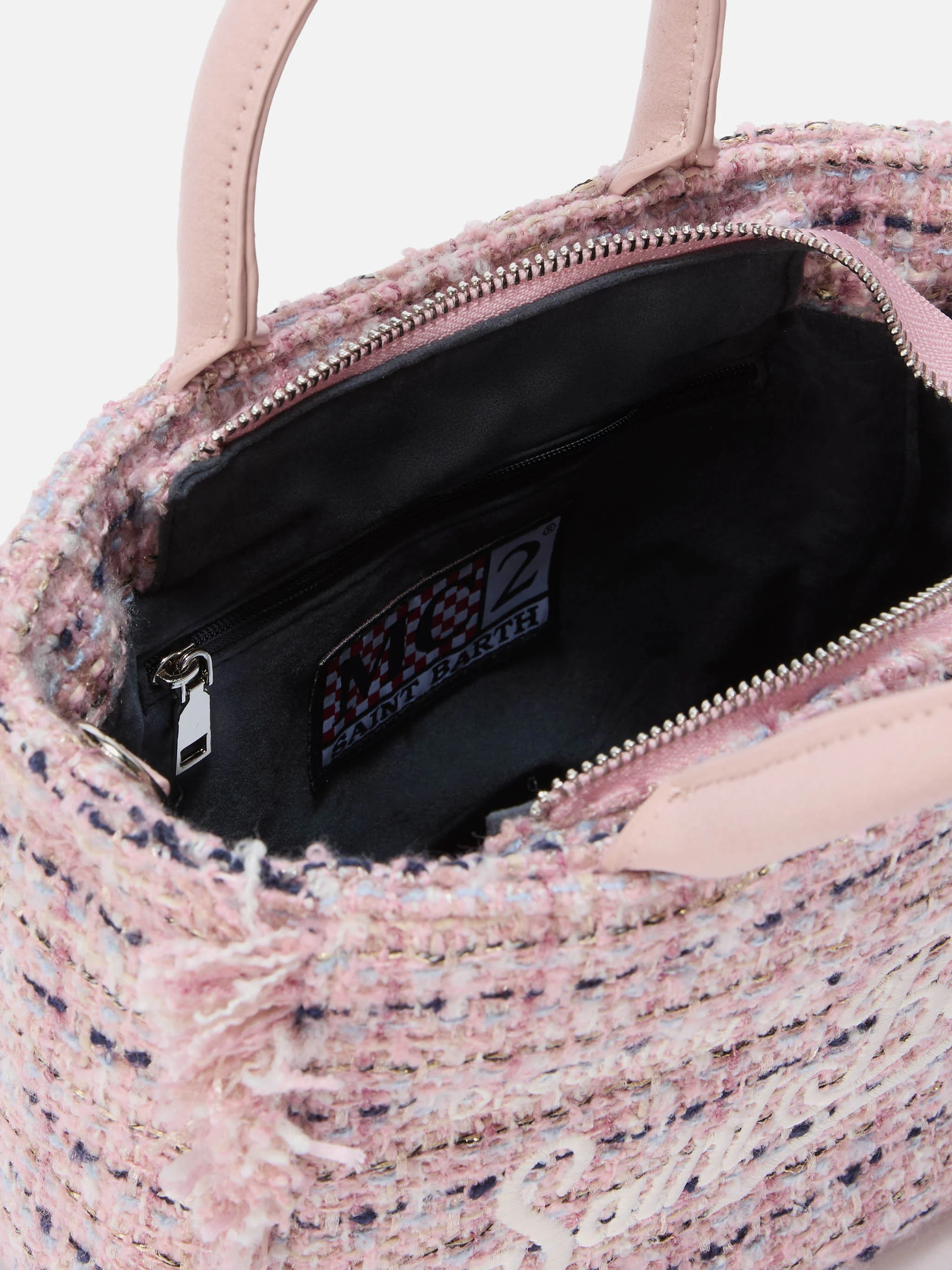 Borsa a mano Vanity Mini Tweed rosa - Image 5