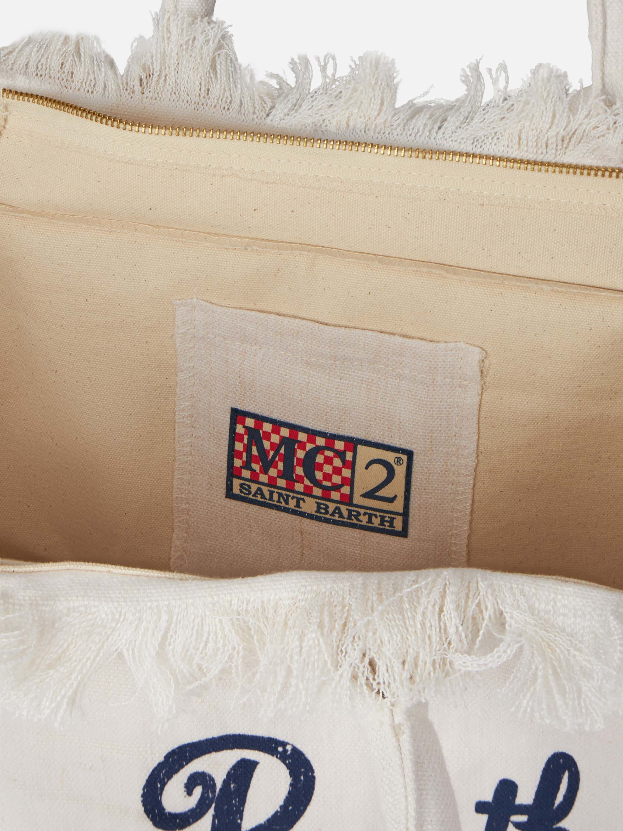Borsa a spalla Vanity in 100% LINO bianco panna - Image 5