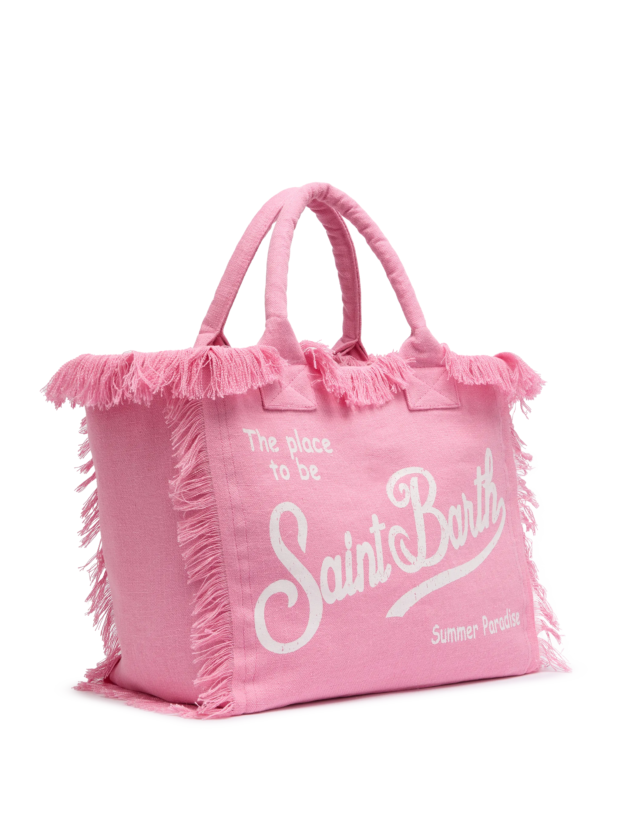 Borsa a spalla Vanity in 100% LINO rosa - Image 4