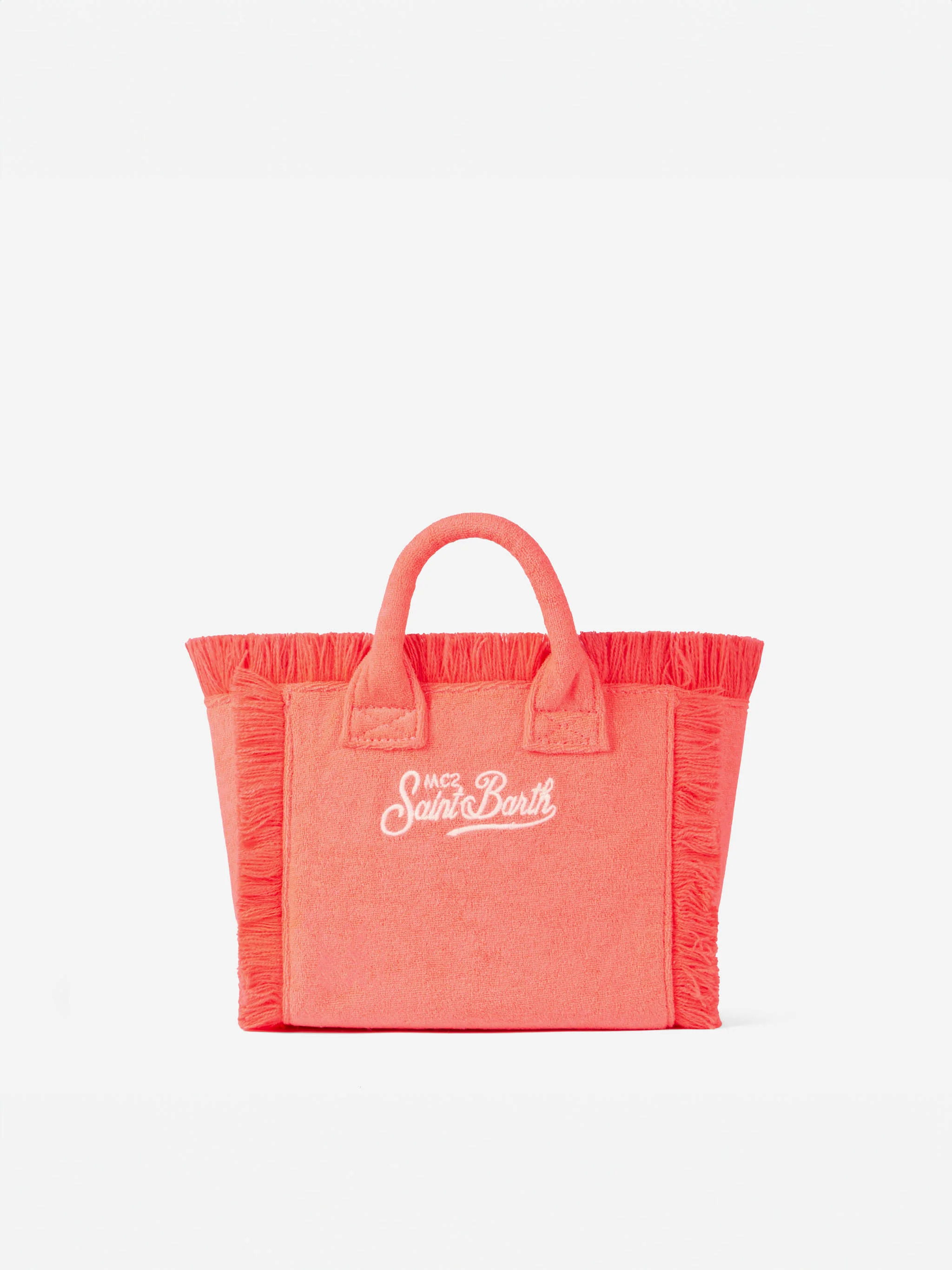Borsa Vanity Mini Sponge in tessuto effetto spugna rosa fluo - Image 4