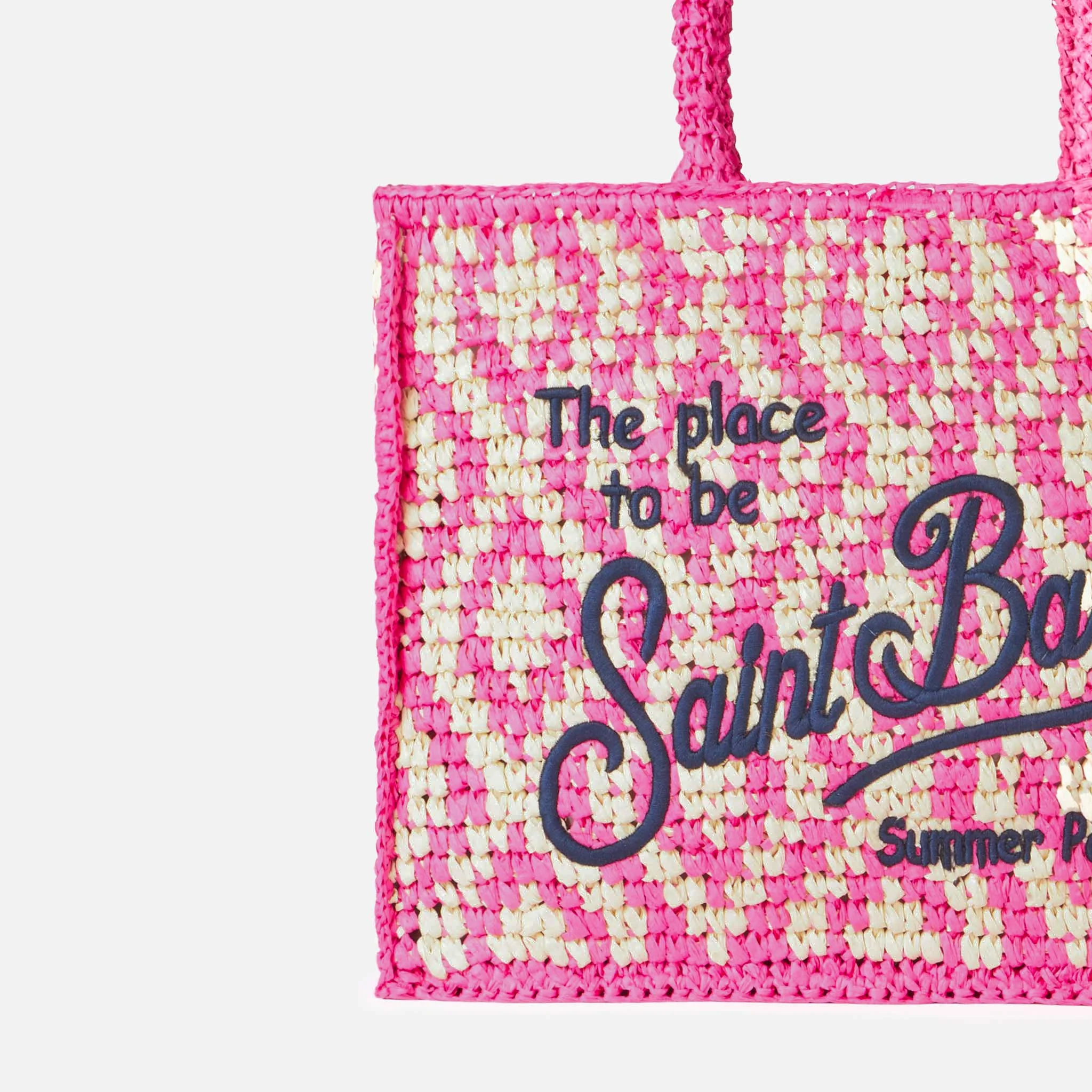 Borsa a spalla Vanity in rafia con ricamo Saint Barth - Image 2