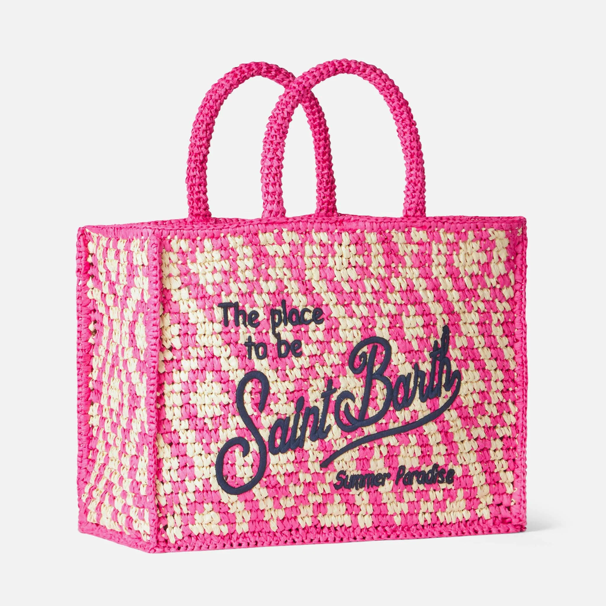 Borsa a spalla Vanity in rafia con ricamo Saint Barth - Image 4