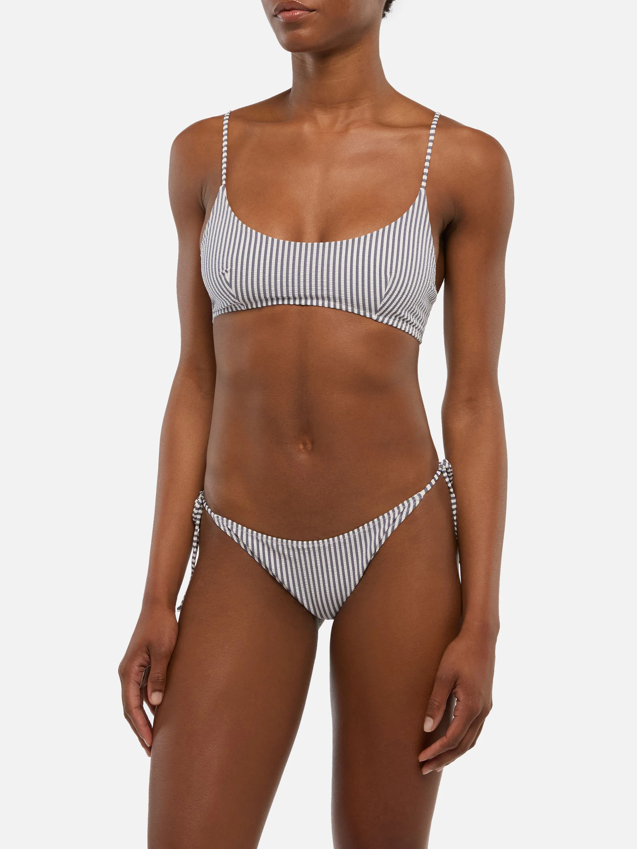 Bikini a bralette Judy Virgo con stampa a righe - Image 2