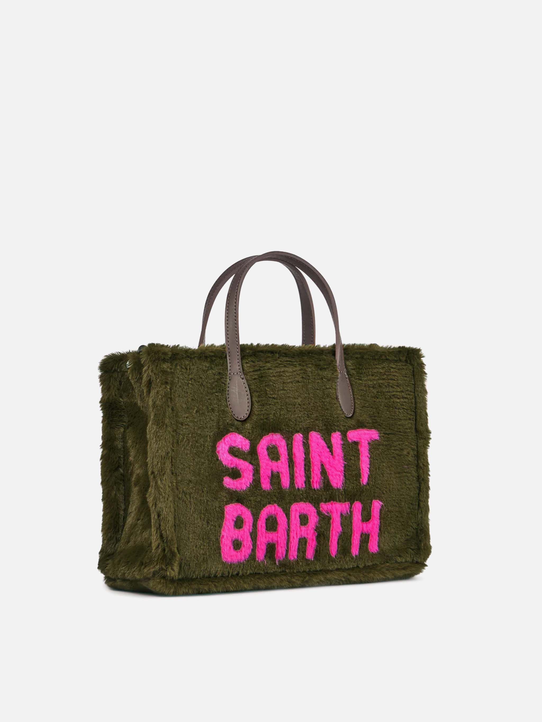 Borsa Vivian verde effetto pelliccia - Image 3