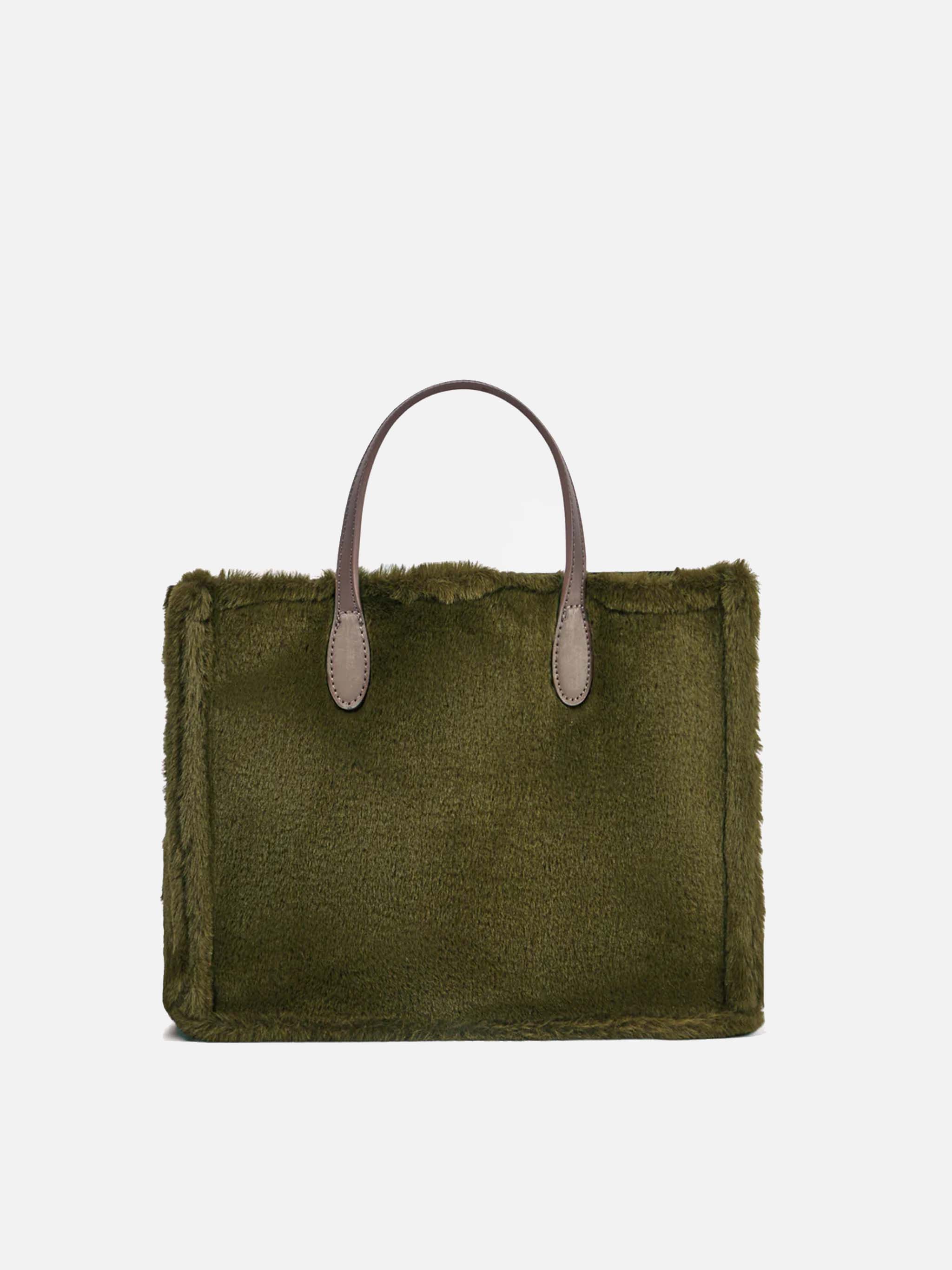 Borsa Vivian verde effetto pelliccia - Image 5