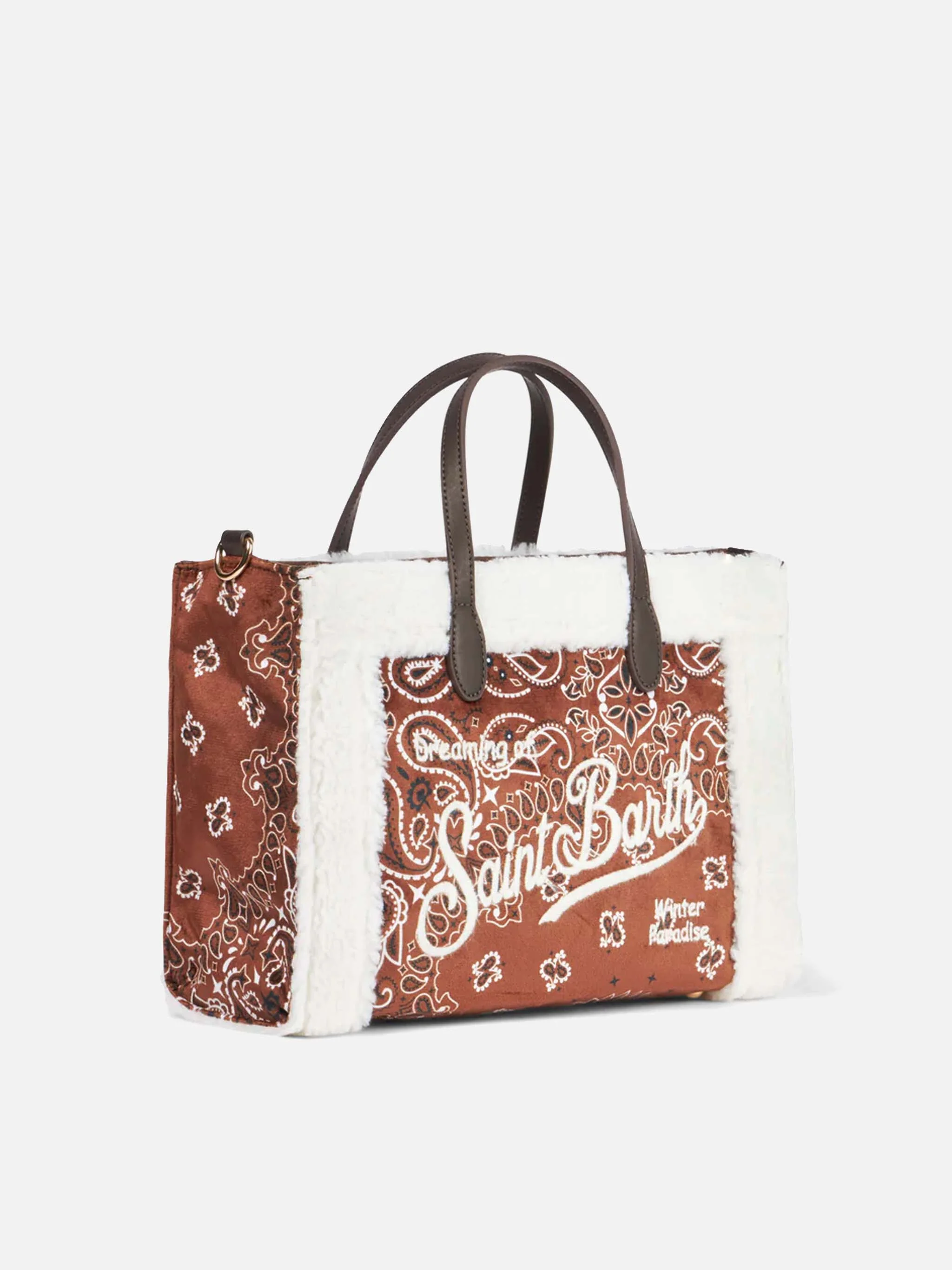 Borsa Vivian con stampa bandana e dettagli sherpa - Image 3
