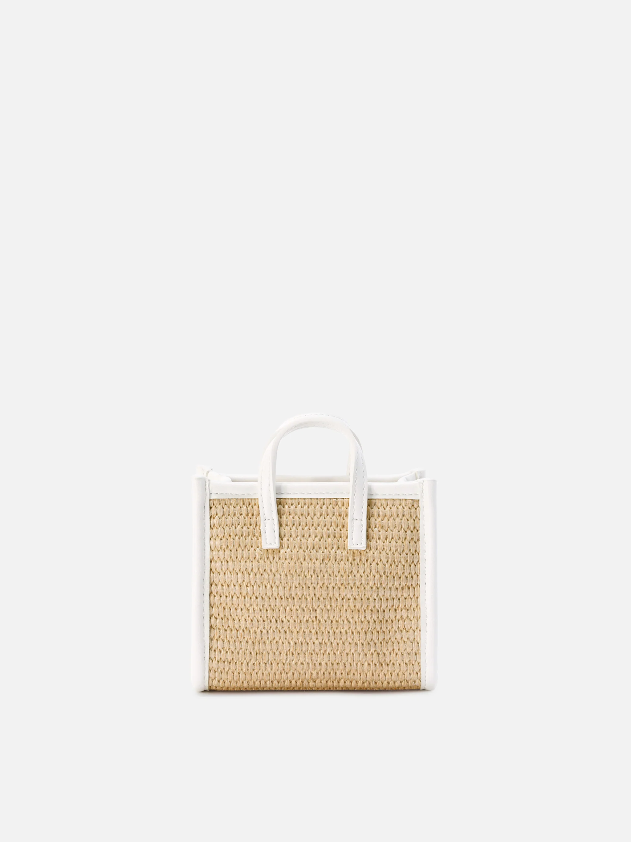 Borsa Vivian micro effetto paglia con logo bianco ricamato - Image 4
