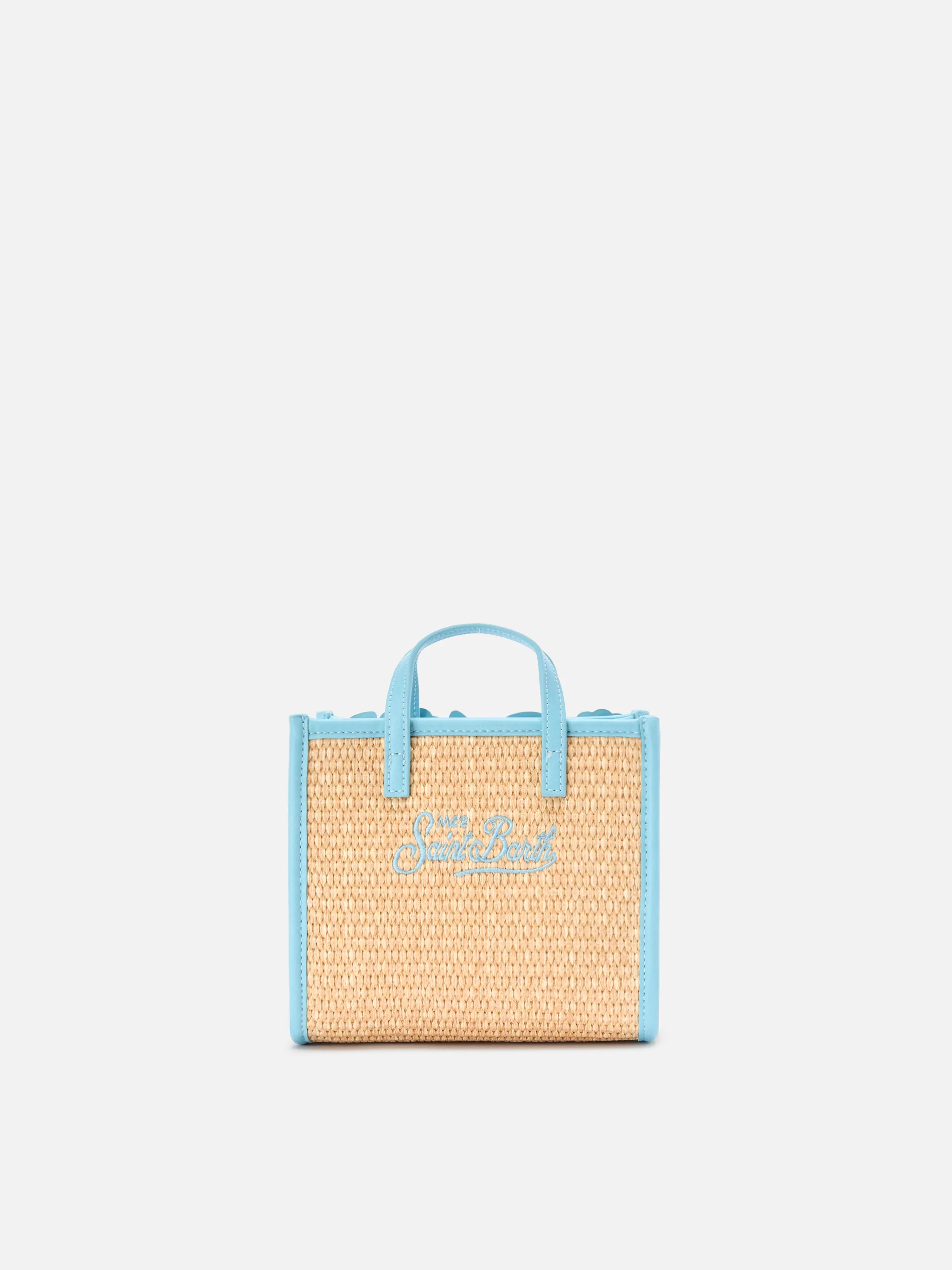 Borsa Vivian mini in tessuto effetto paglia con ricami decorativi - Image 4