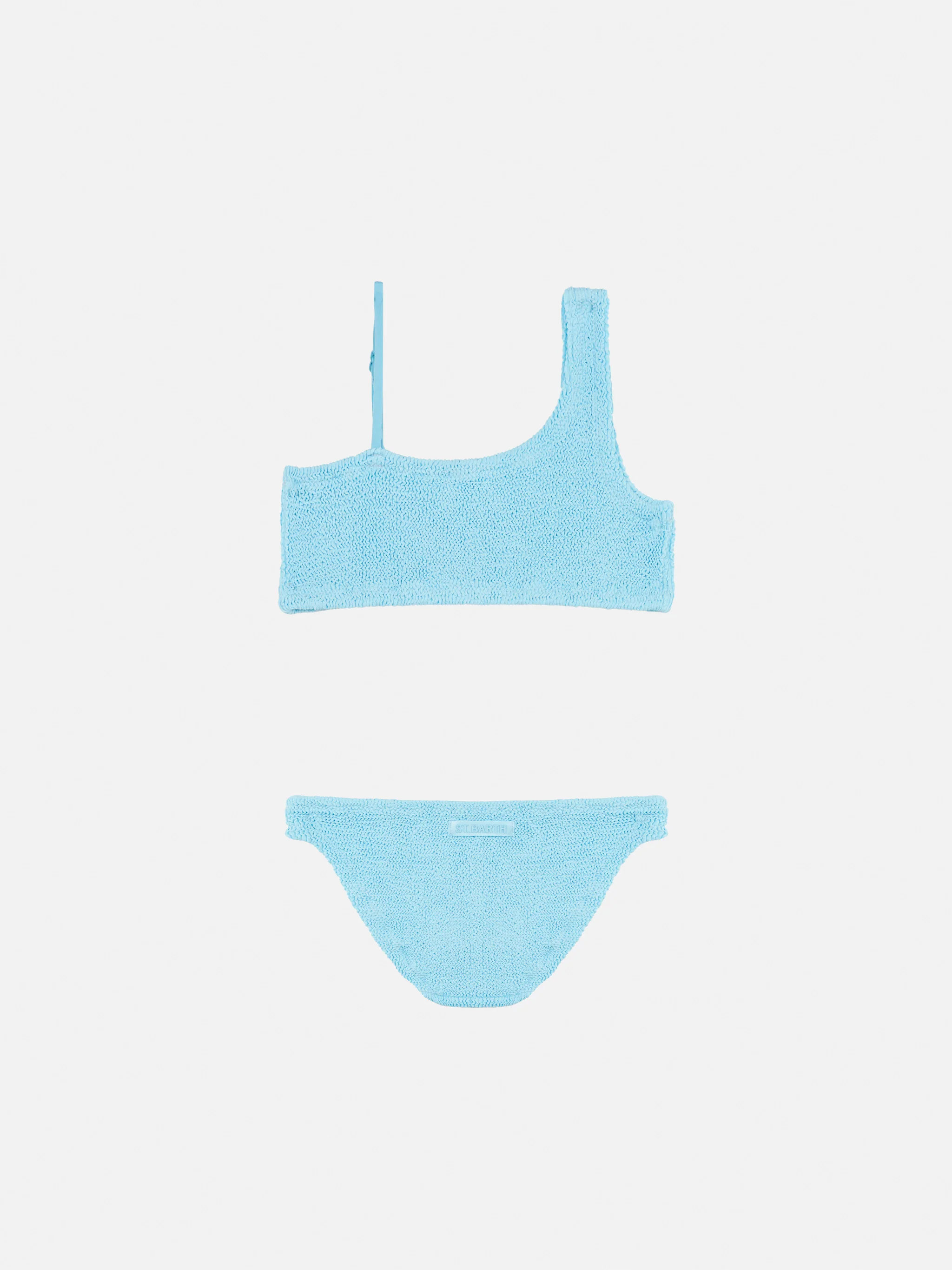 Bikini monospalla Vivy in crinkle azzurro chiaro - Image 2