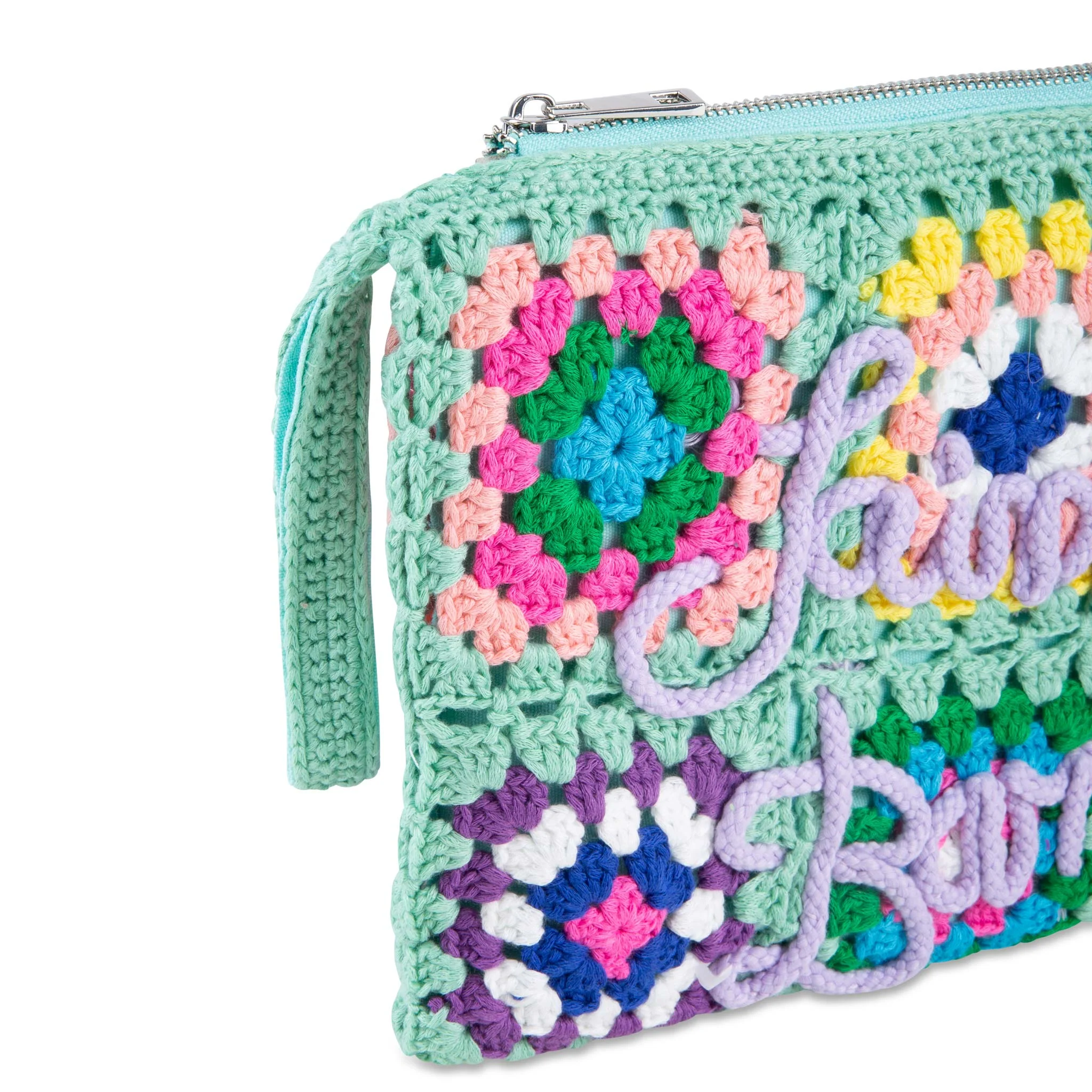 Pouch Parisienne verde acqua crochet con ricamo Saint Barth - Image 2