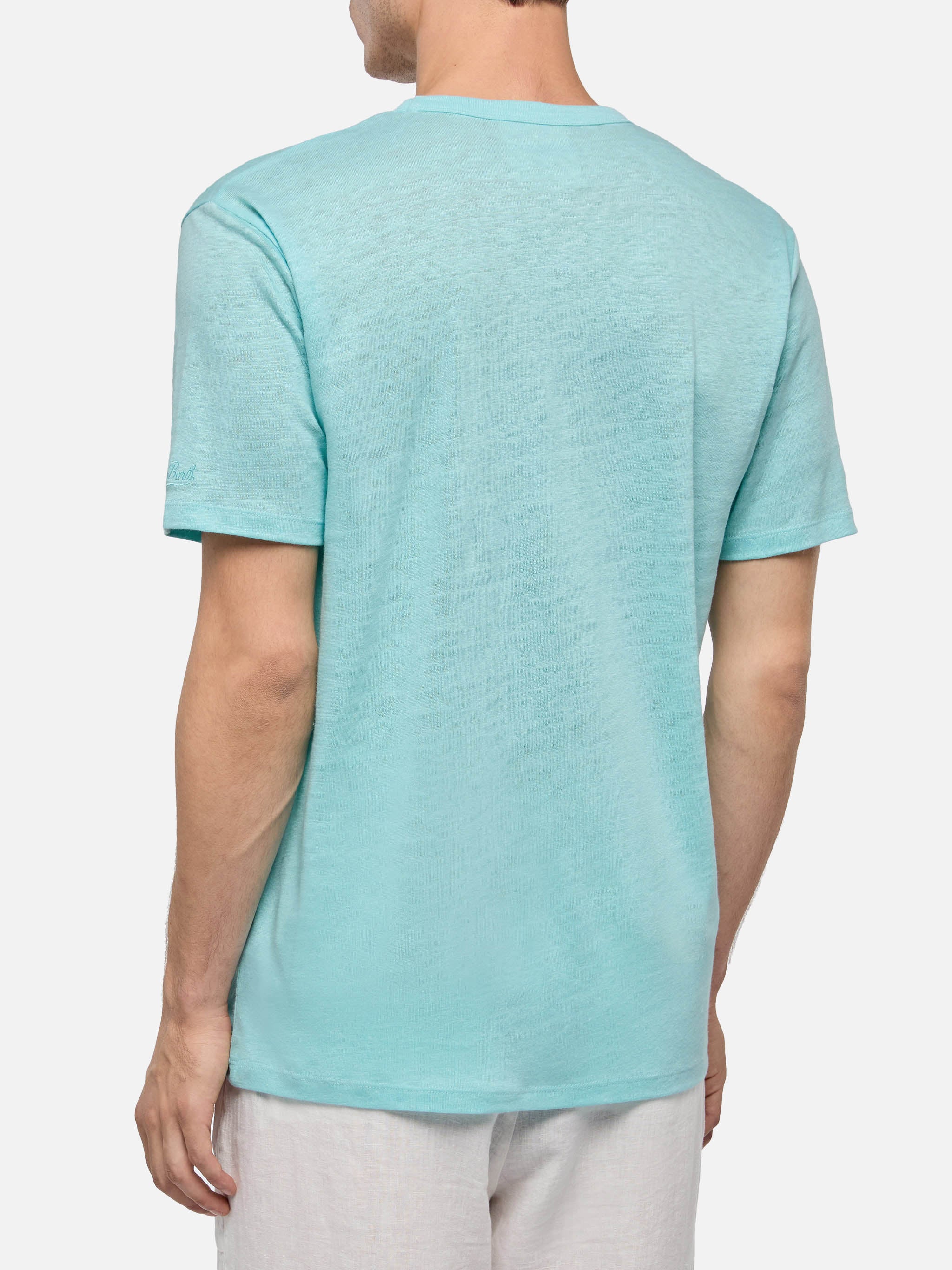 Tshirt Ecstasea in jersey di lino verde acqua - Image 4