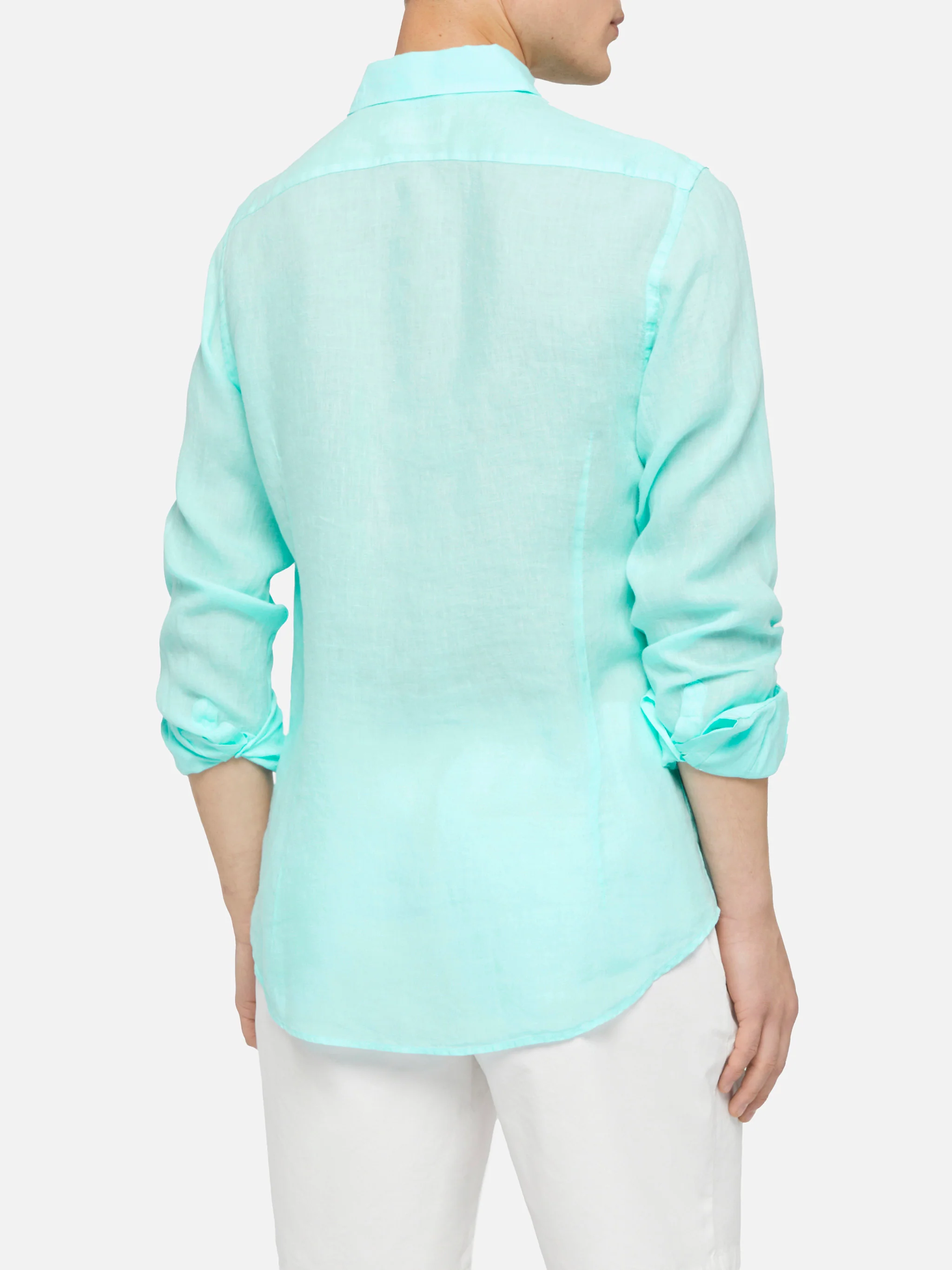 Camicia Pamplona in lino verde acqua - Image 3