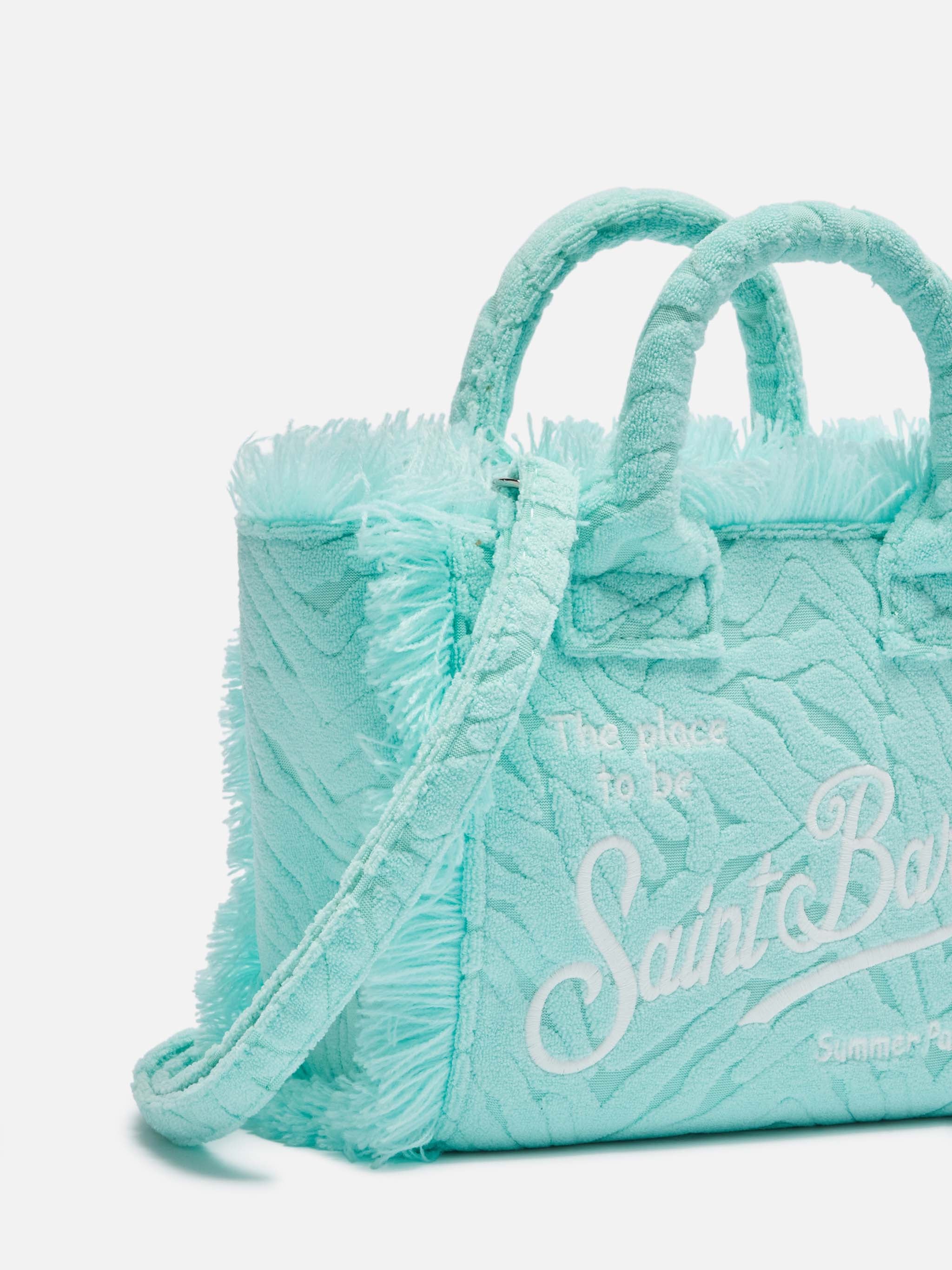 Mini Vanity Sponge Bag con stampa zebrata verde acqua in rilievo - Image 3