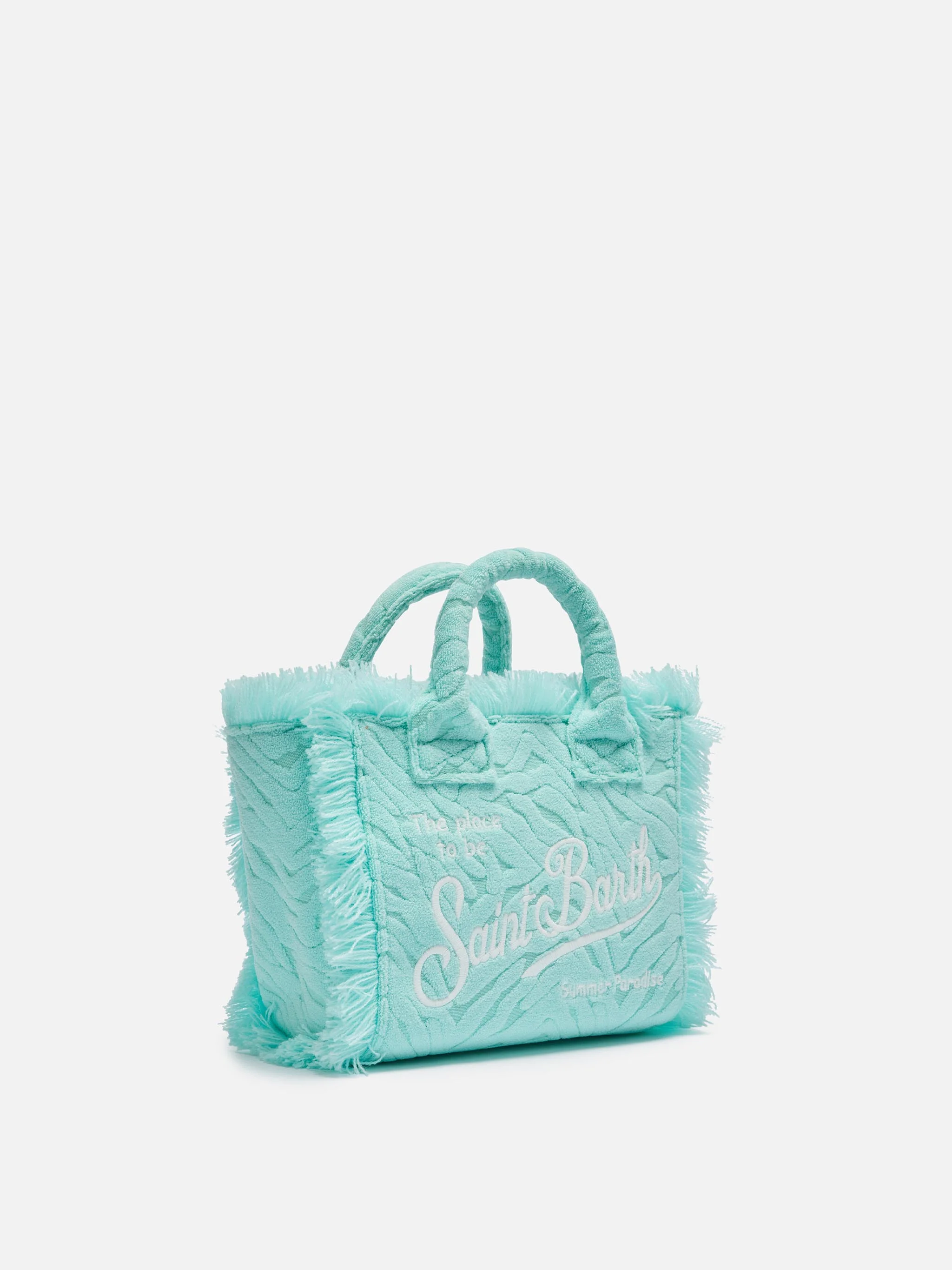 Mini Vanity Sponge Bag con stampa zebrata verde acqua in rilievo - Image 4