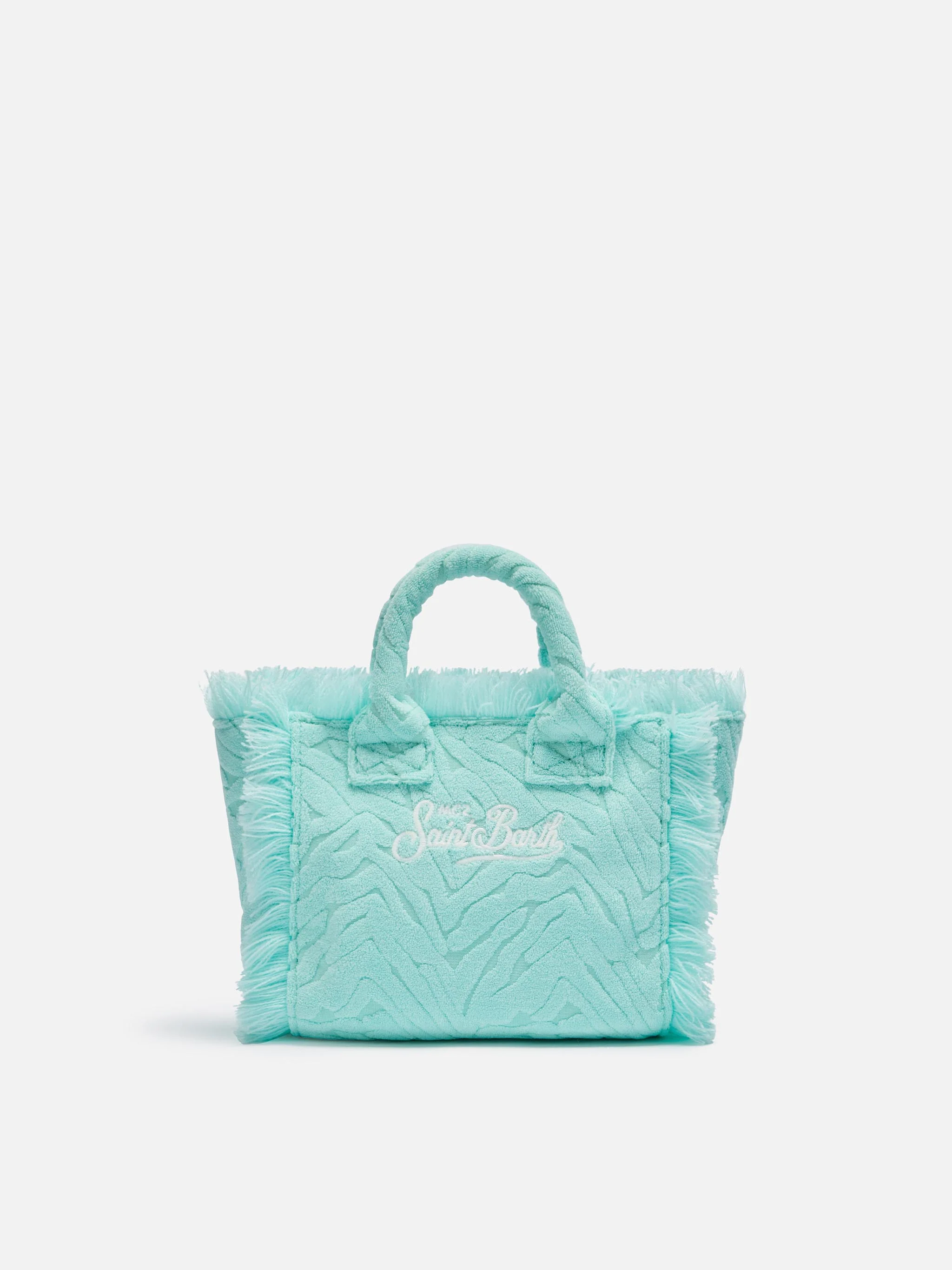 Mini Vanity Sponge Bag con stampa zebrata verde acqua in rilievo - Image 5