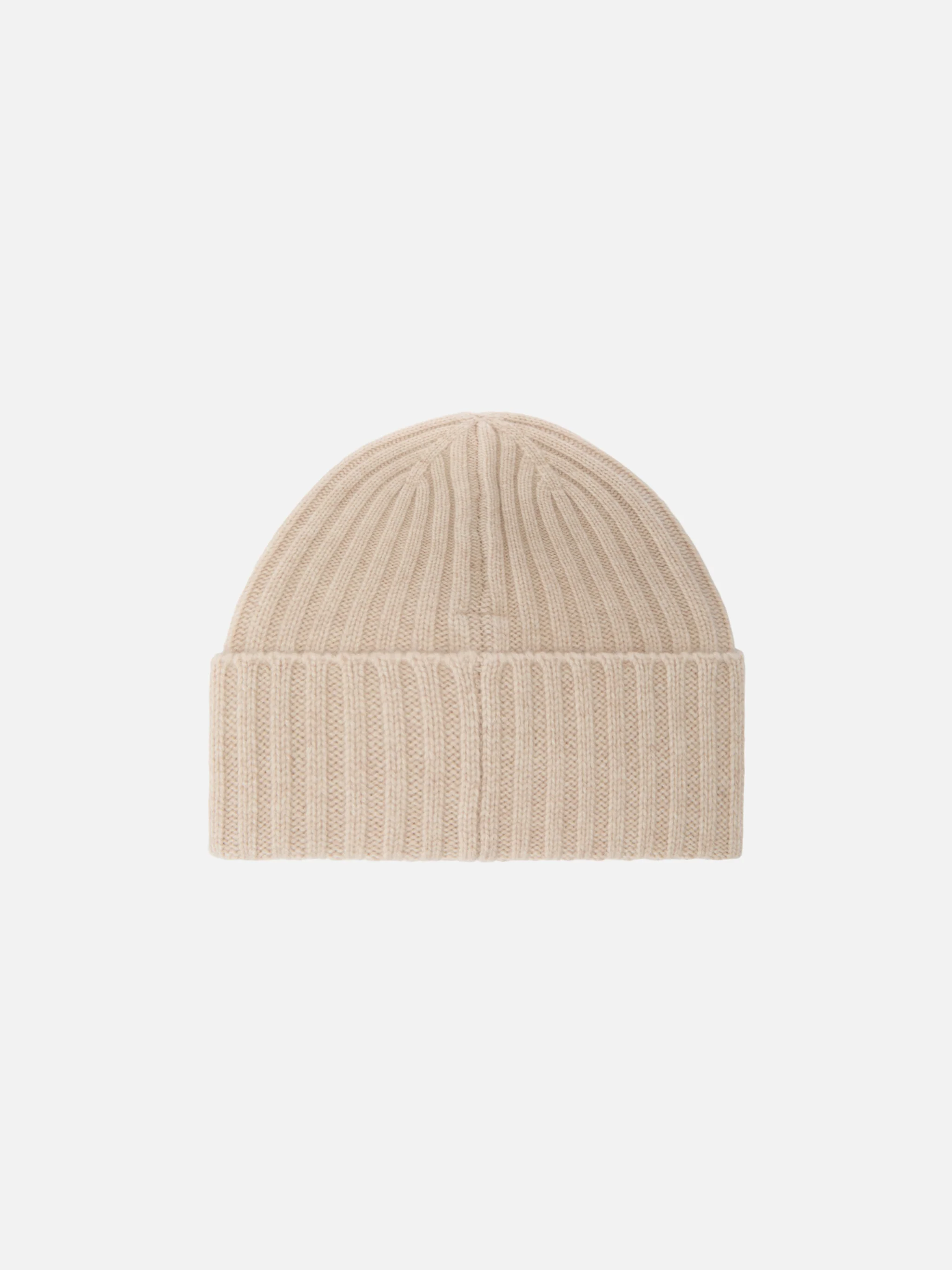 Berretto Wengen in cashmere beige melange con ricamo St. Barth sul risvolto - Image 3