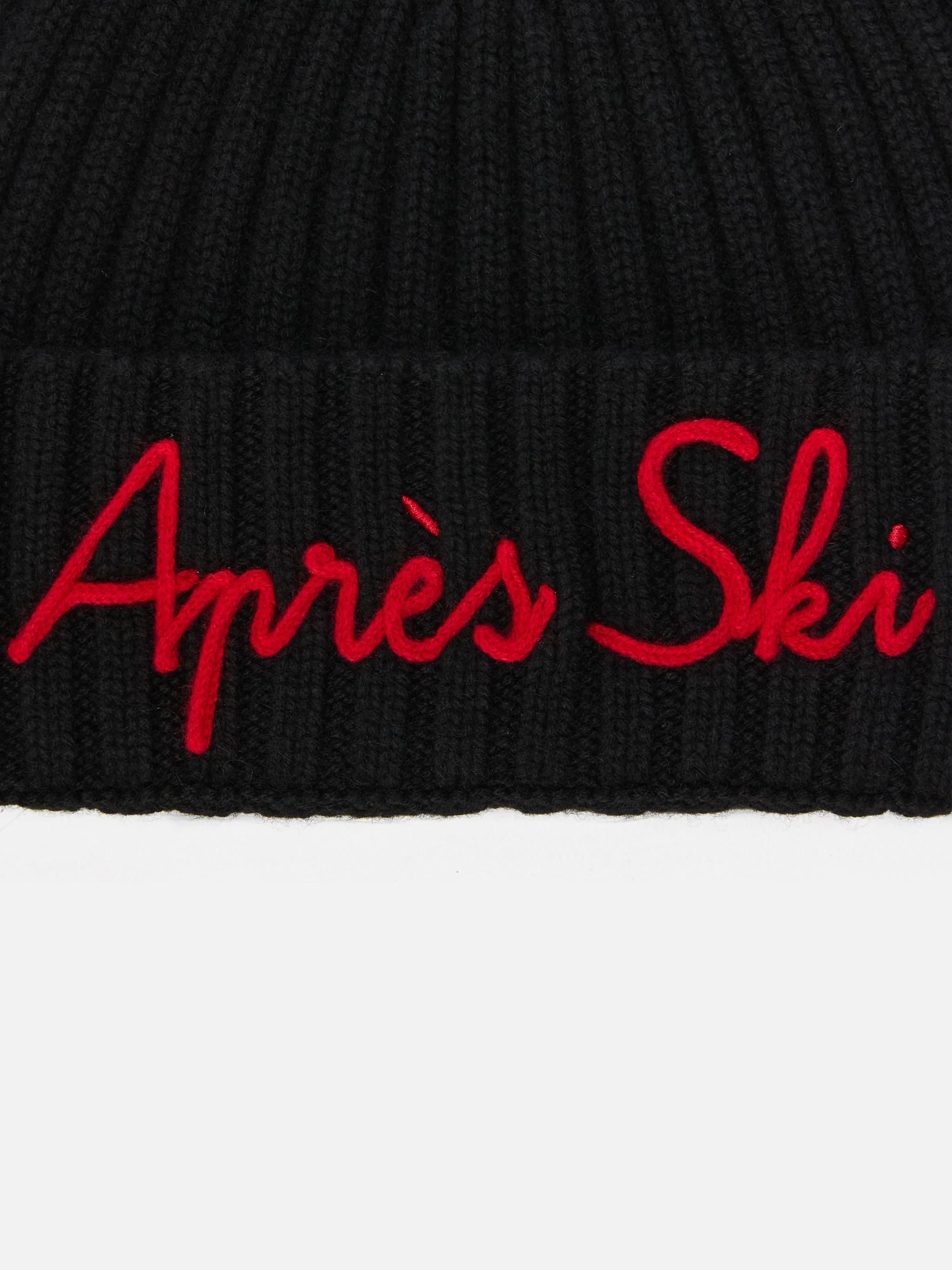 Berretto Wengen in misto cashmere nero con ricamo Apres Ski - Image 2
