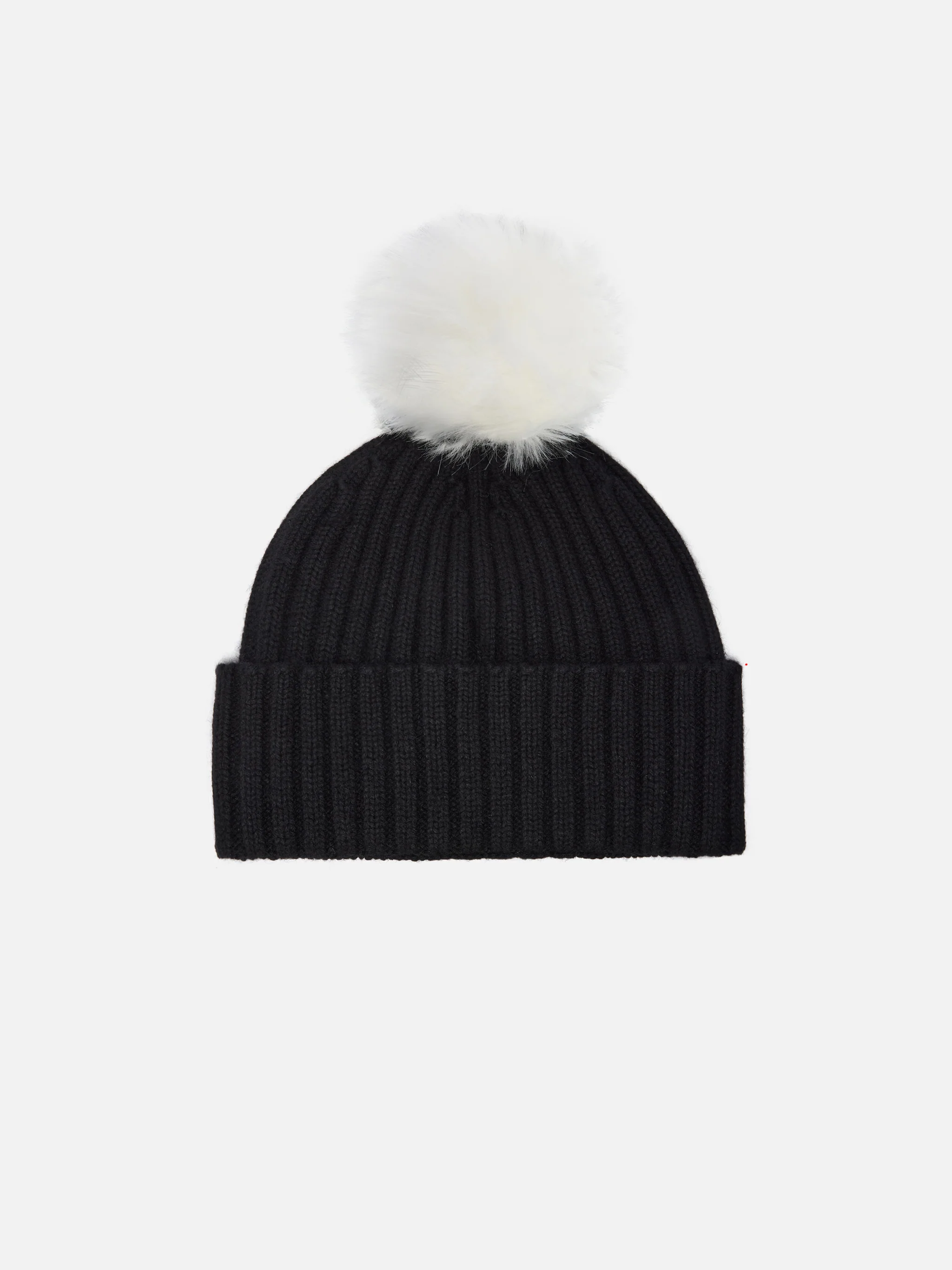Berretto Wengen in misto cashmere nero con ricamo St. Barth e pompon - Image 3