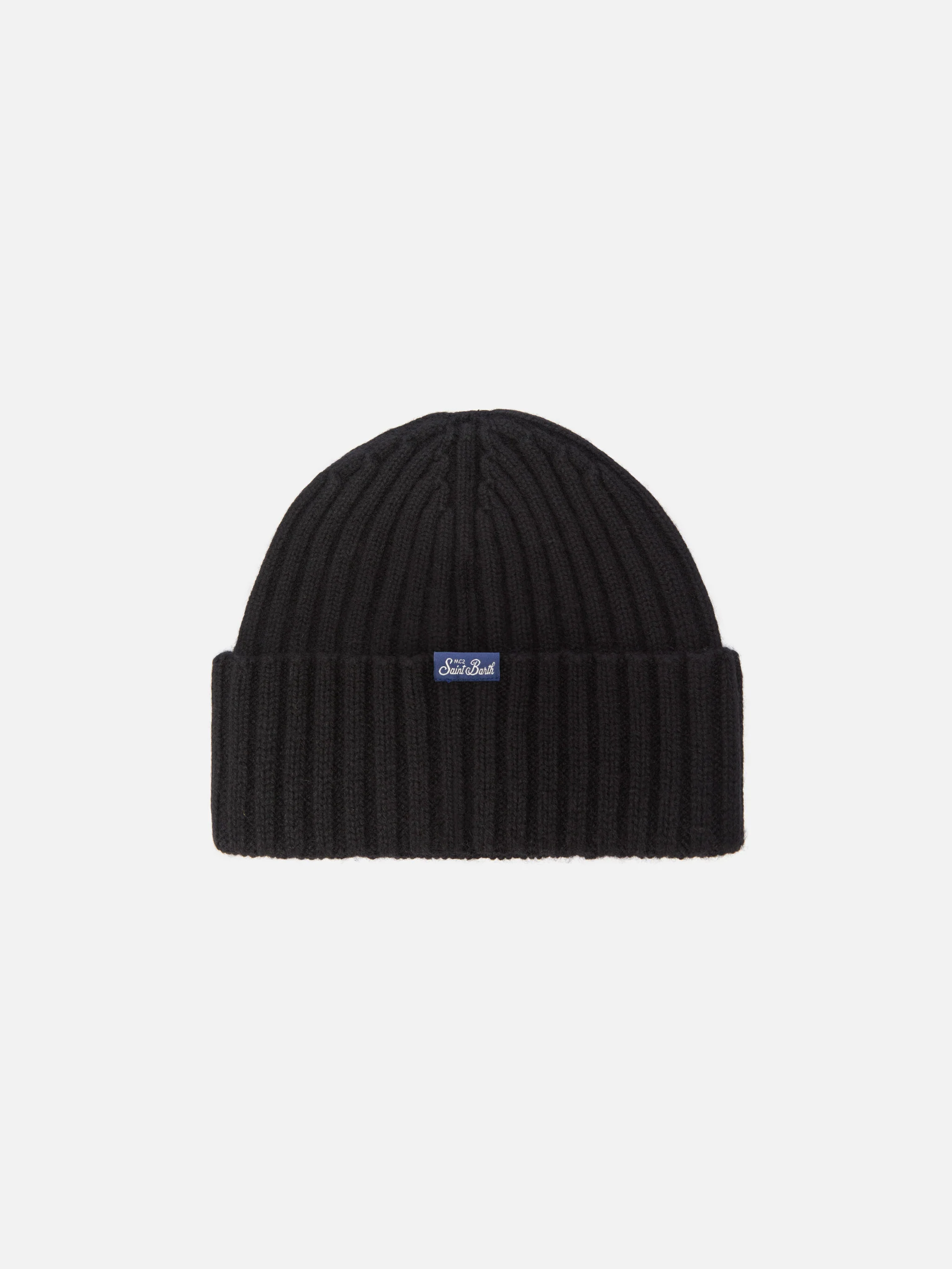 Berretto Wengen in misto cashmere nero con ricamo Yuppies  - Image 3