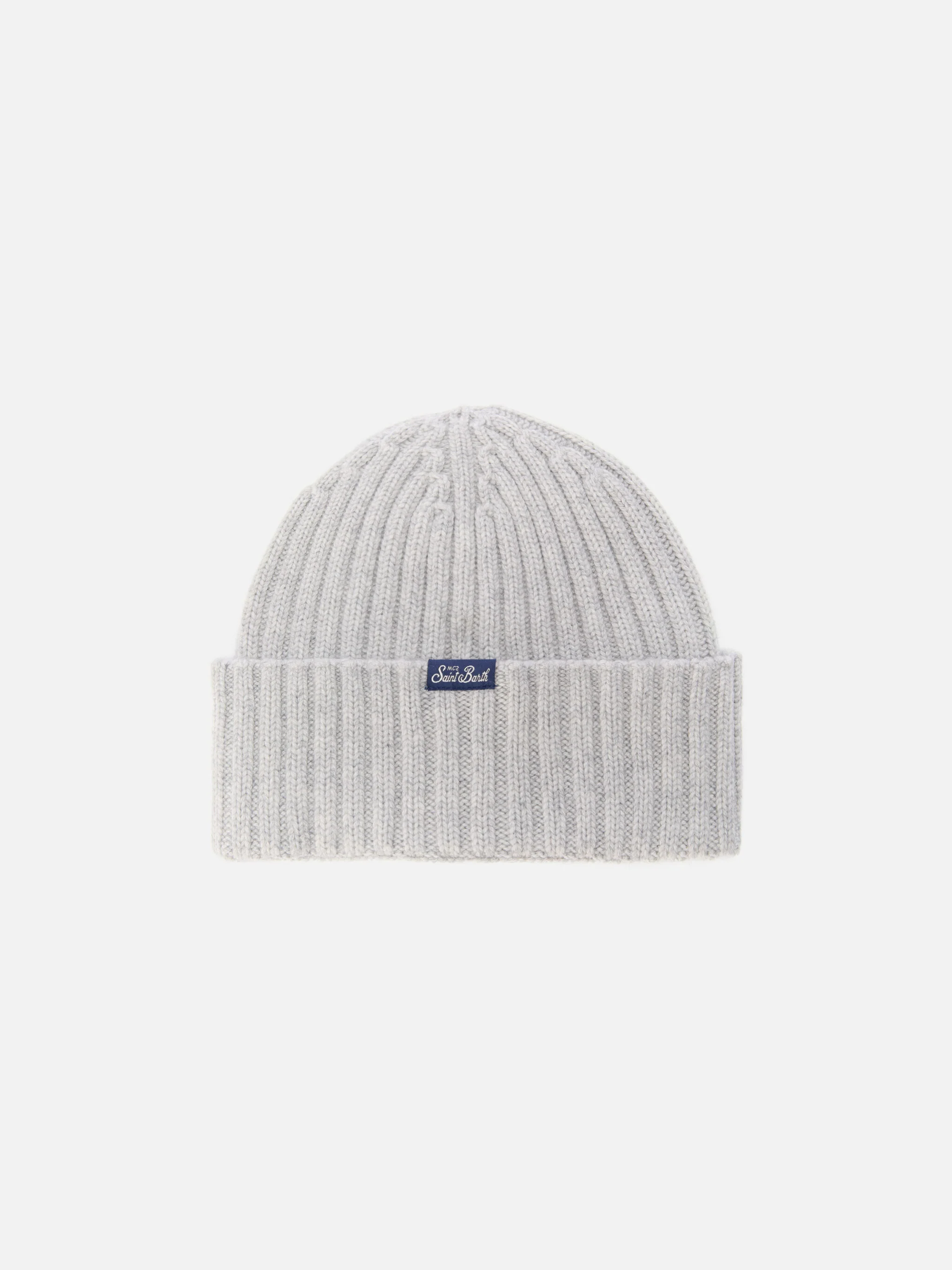 Berretto Wengen in misto cashmere grigio con ricamo Campiglio - Image 3