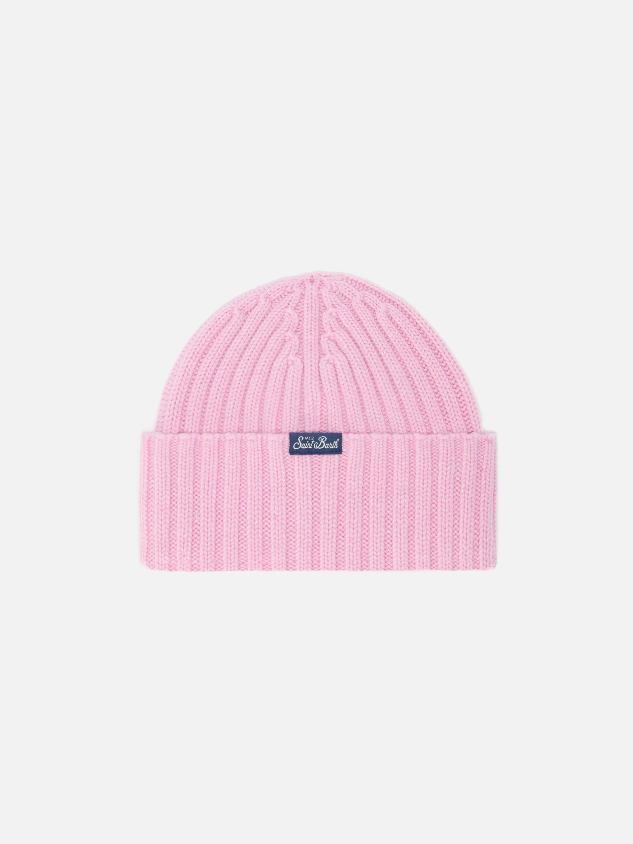 Berretto Wengen in misto cashmere rosa con ricamo Viziata - Image 3