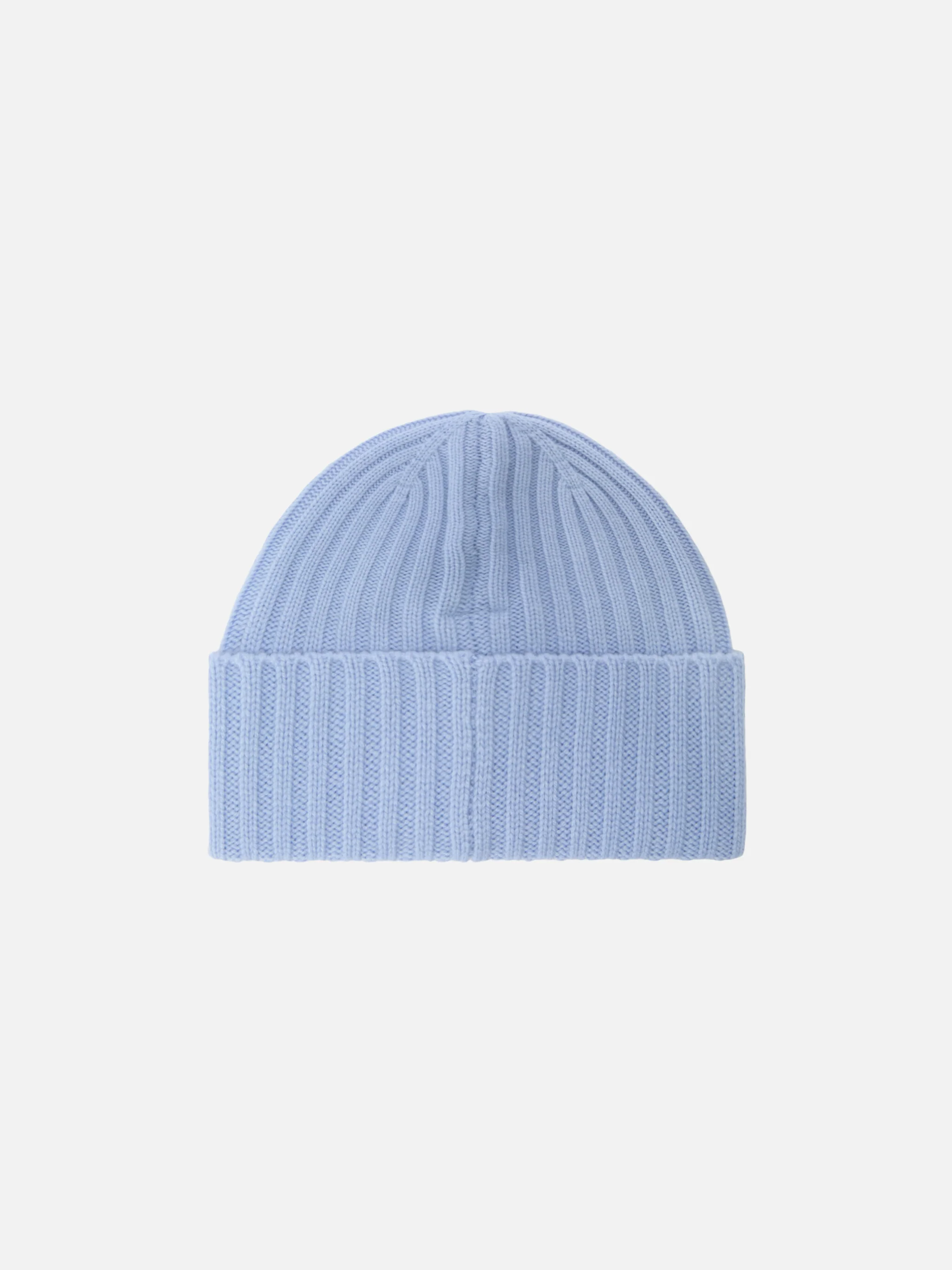 Berretto Wengen in cashmere azzurro con ricamo St. Barth sul risvolto - Image 3