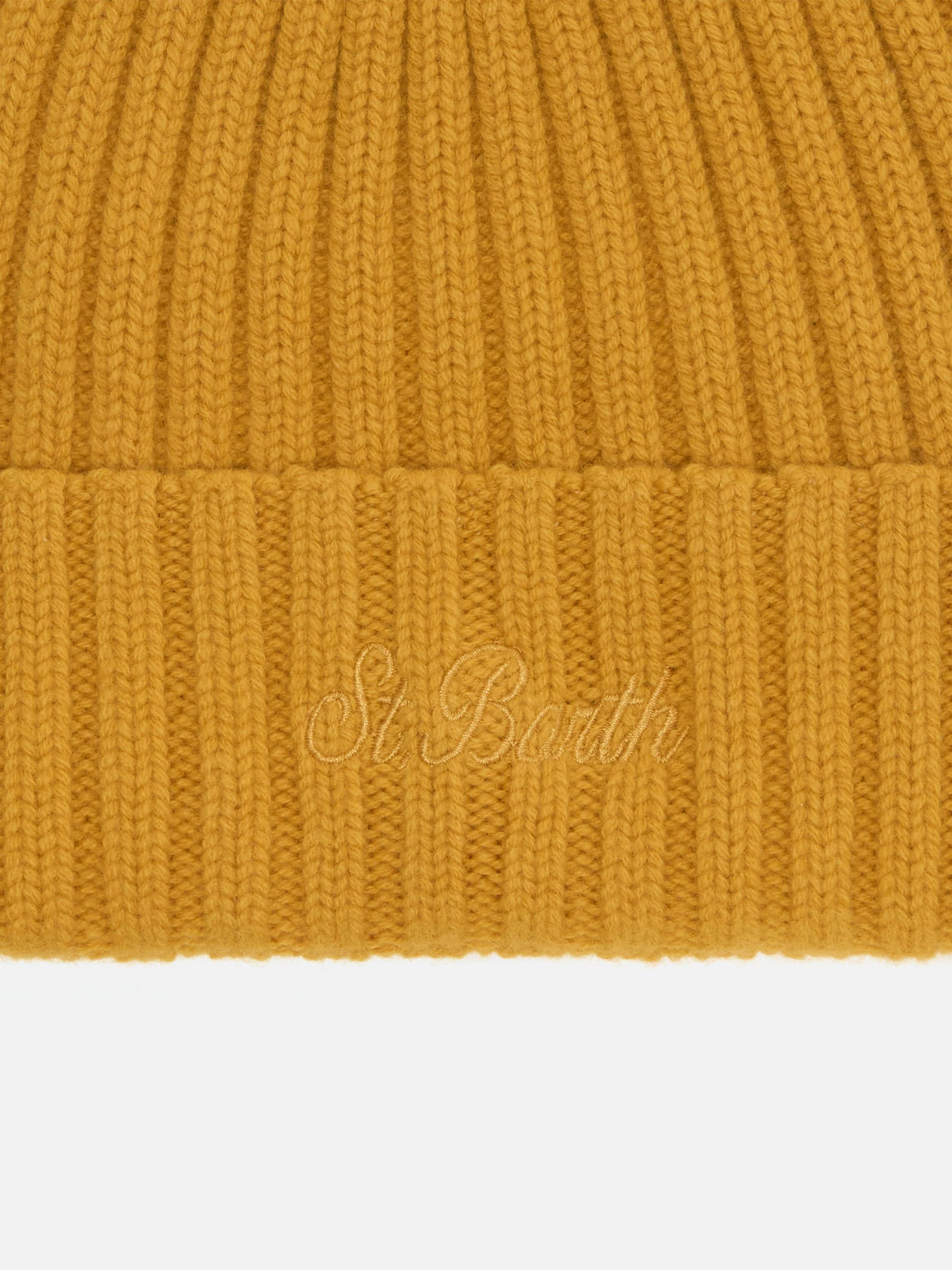 Berretto Wengen in 100% LANA giallo senape - Image 2