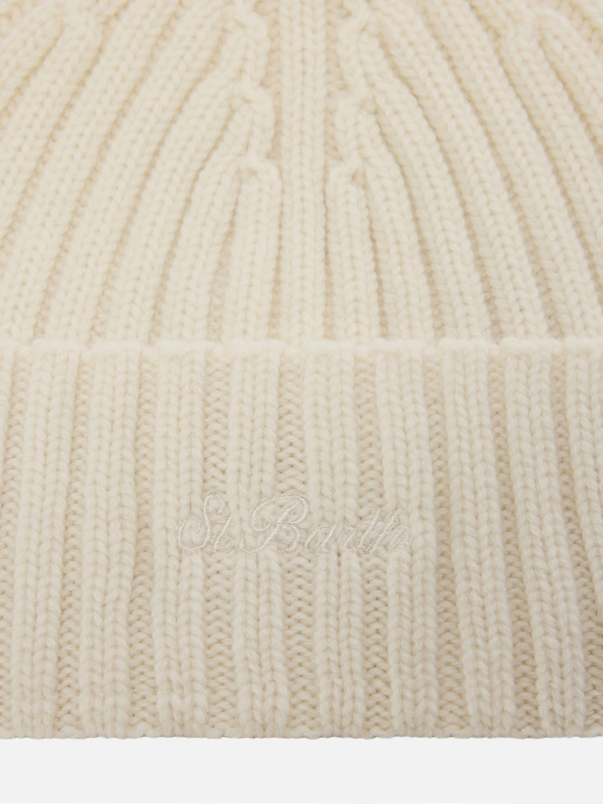 Berretto Wengen in 100% LANA bianco panna con ricamo St. Barth - Image 2
