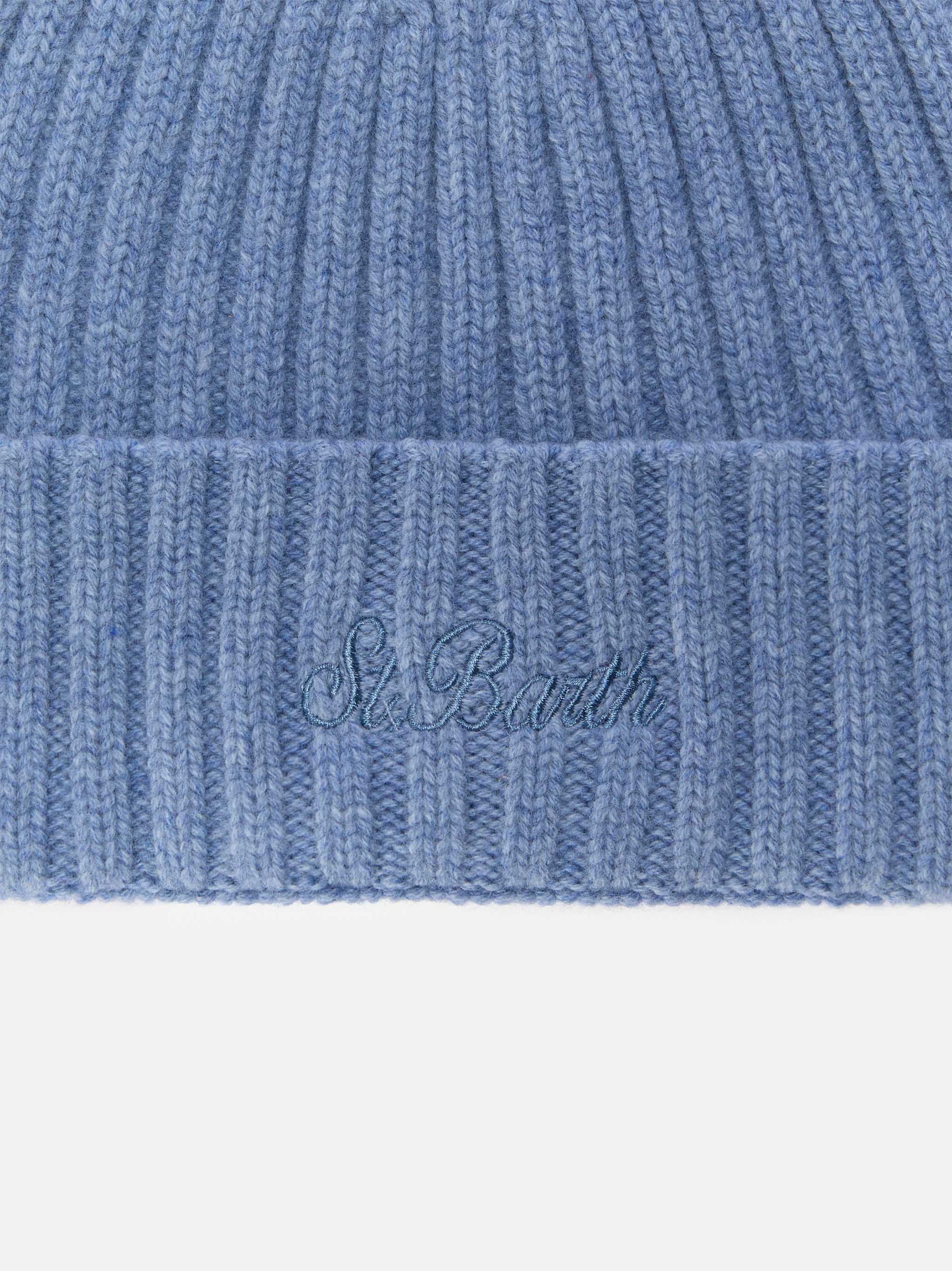 Berretto Wengen in 100% LANA azzurro polvere - Image 2