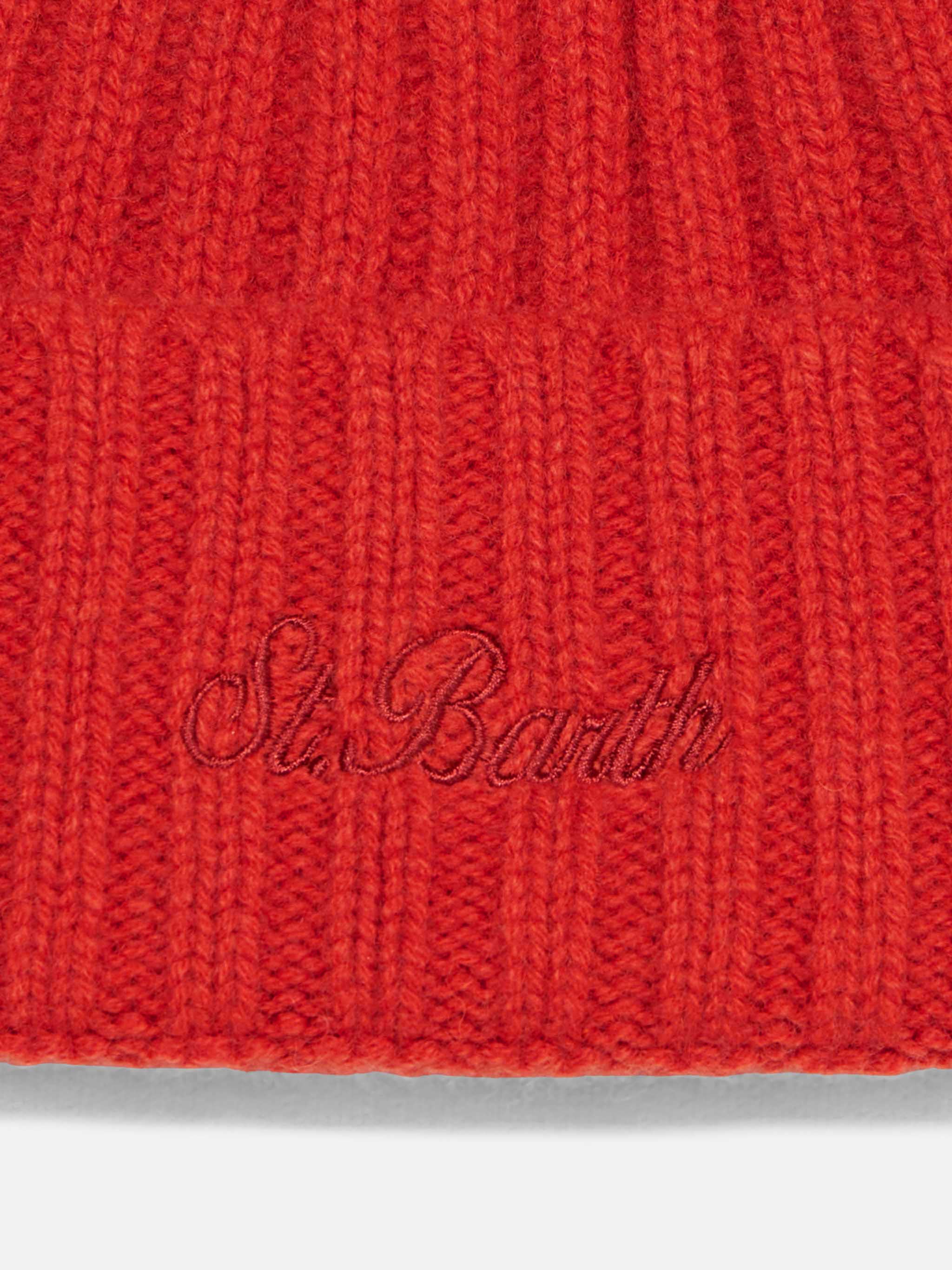 Cappello Wengen in cashmere rosso a coste - Image 2